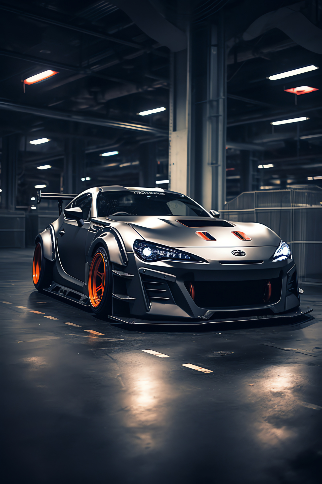 Toyota GT86 garage, Rocket Bunny modifications, Widened track presence, Lowered suspension, Tuner subculture, HD Phone Wallpaper