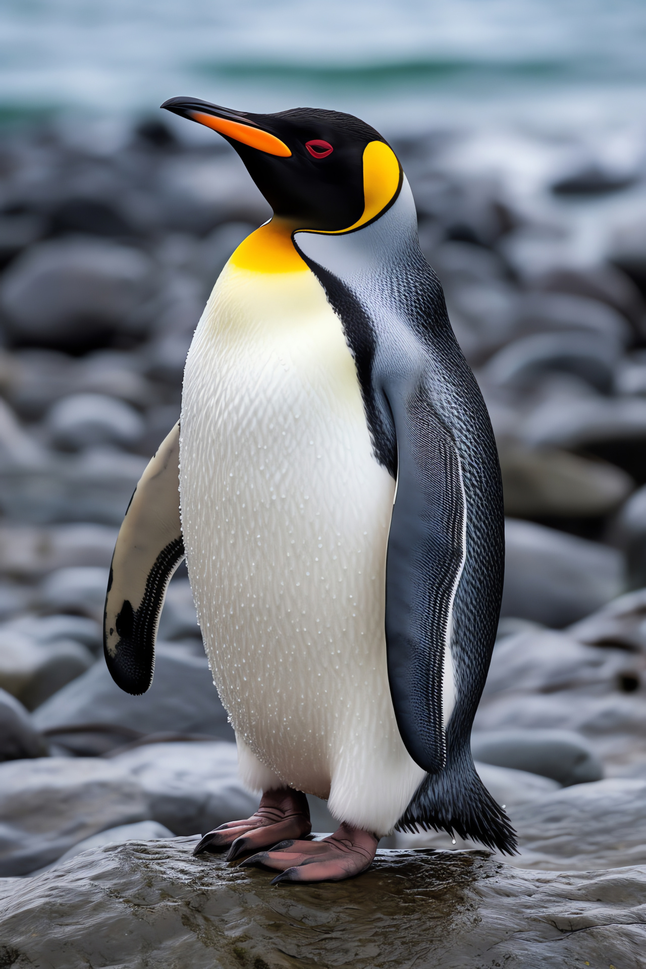 Royal penguin stance, subantarctic species, natural habitat, island wildlife, ornithology subject, HD Phone Wallpaper