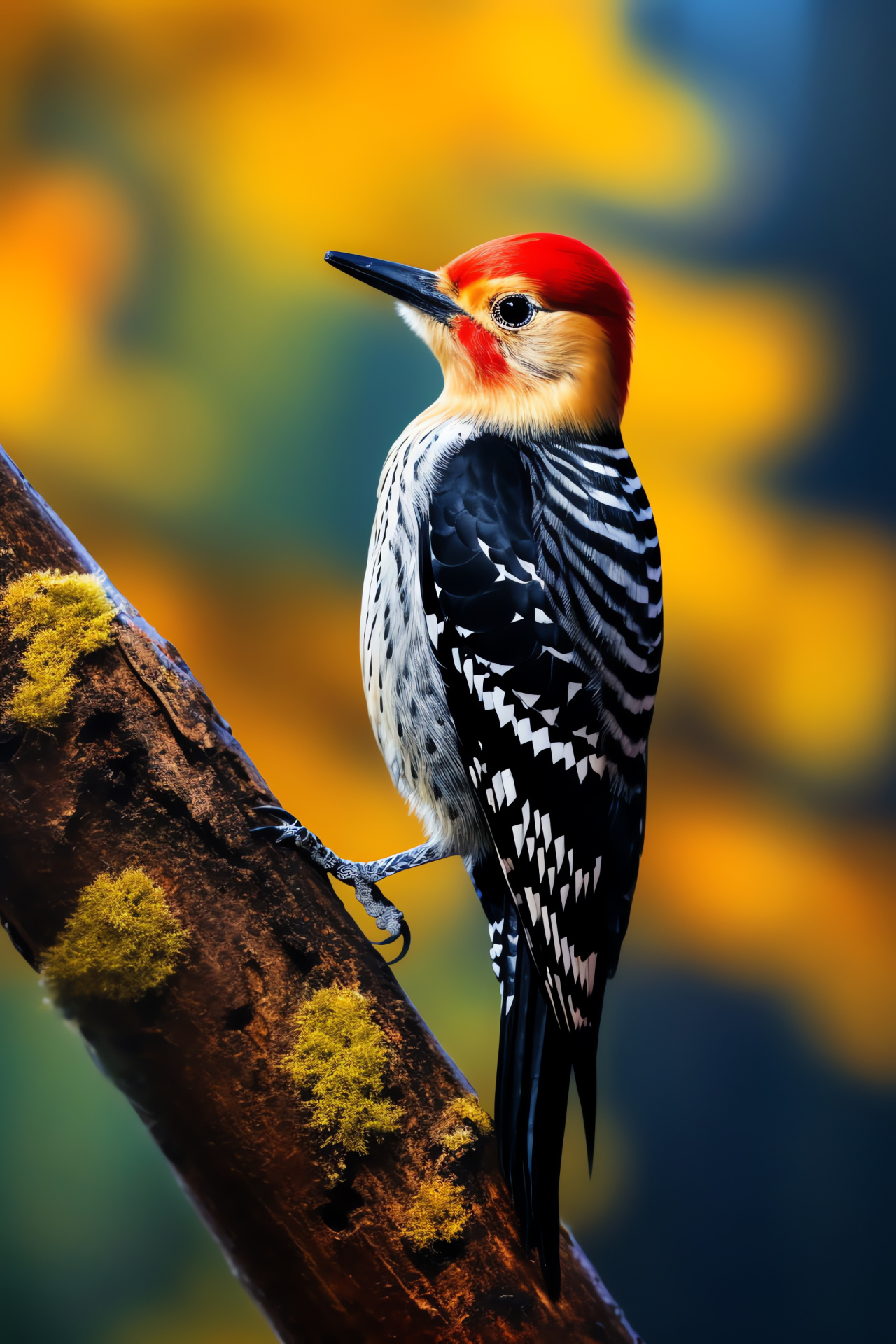 Woodpecker species, Avifauna diversity, Forest bird, Tree-dwelling creature, Feather patterns, HD Phone Wallpaper