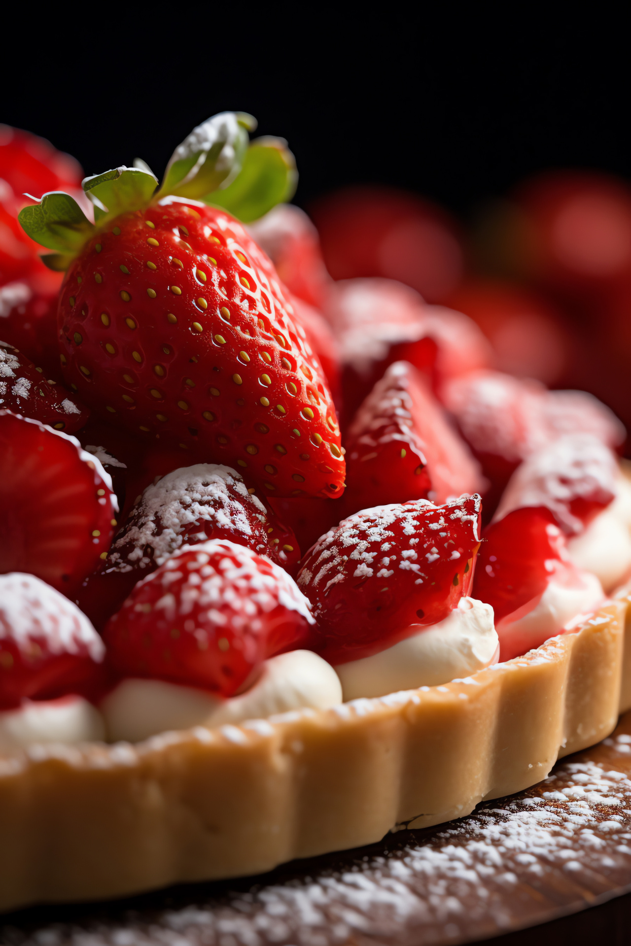 Fruit pastry, strawberries dessert, flaky pastry, sweet dairy, arranged toppings, HD Phone Wallpaper