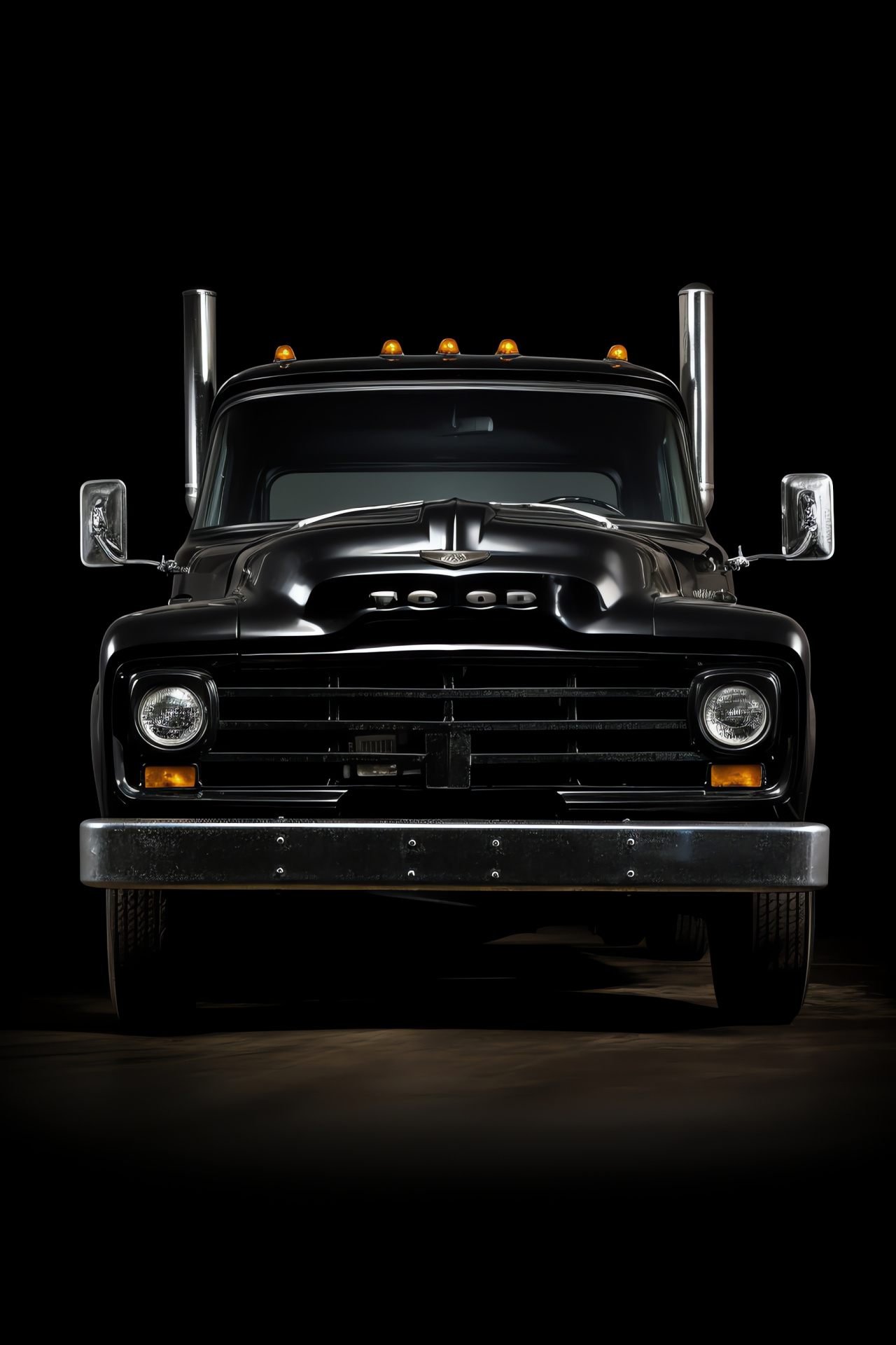 Historic Ford F-900, Durable truck design, Automotive antique, Black truck classic, Retro vehicle, HD Phone Image