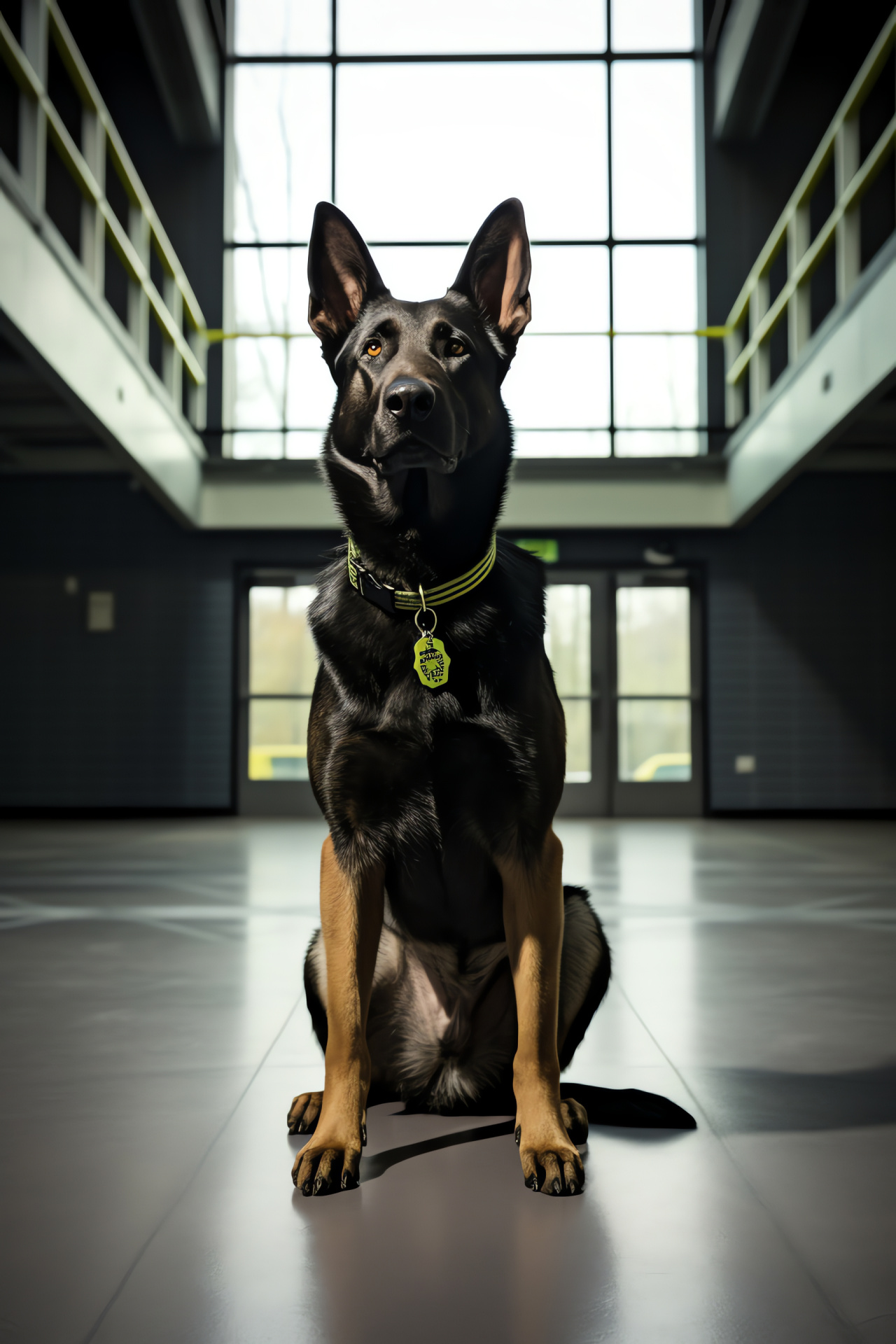 Canine officer, German Shepherd breed, police K-9, dark sable coat, trained animal, HD Phone Image