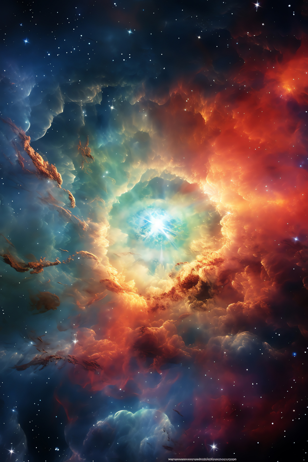 Stellar odyssey, terminal supernova, interstellar eruption, panoramic cosmos, astral vibrancy, HD Phone Image