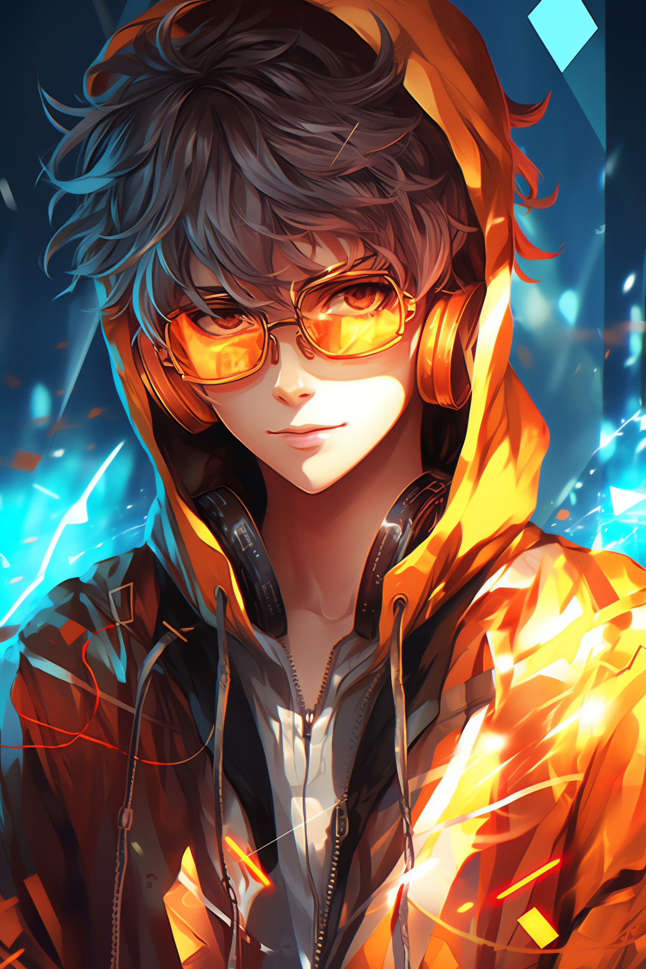 Mystic Messenger 707, Energetic gaming sequence, Tech-savvy appearance, Headgear style, Casual clothing, HD Phone Image