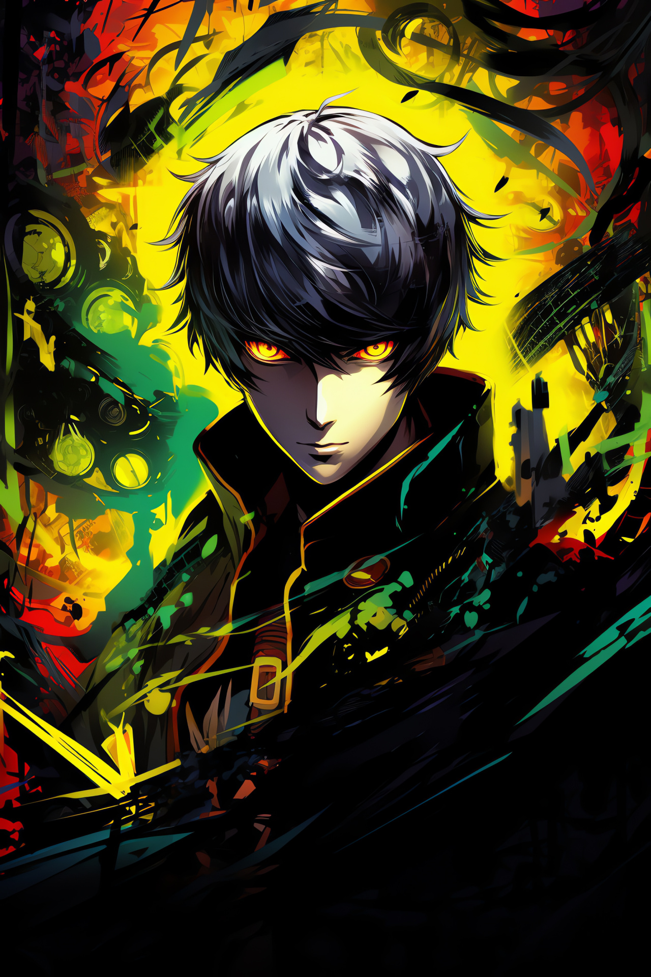 Persona 4 HD confrontation, Allies in combat, Hostile entity engagement, Lead Yu Narukami, HD Phone Wallpaper