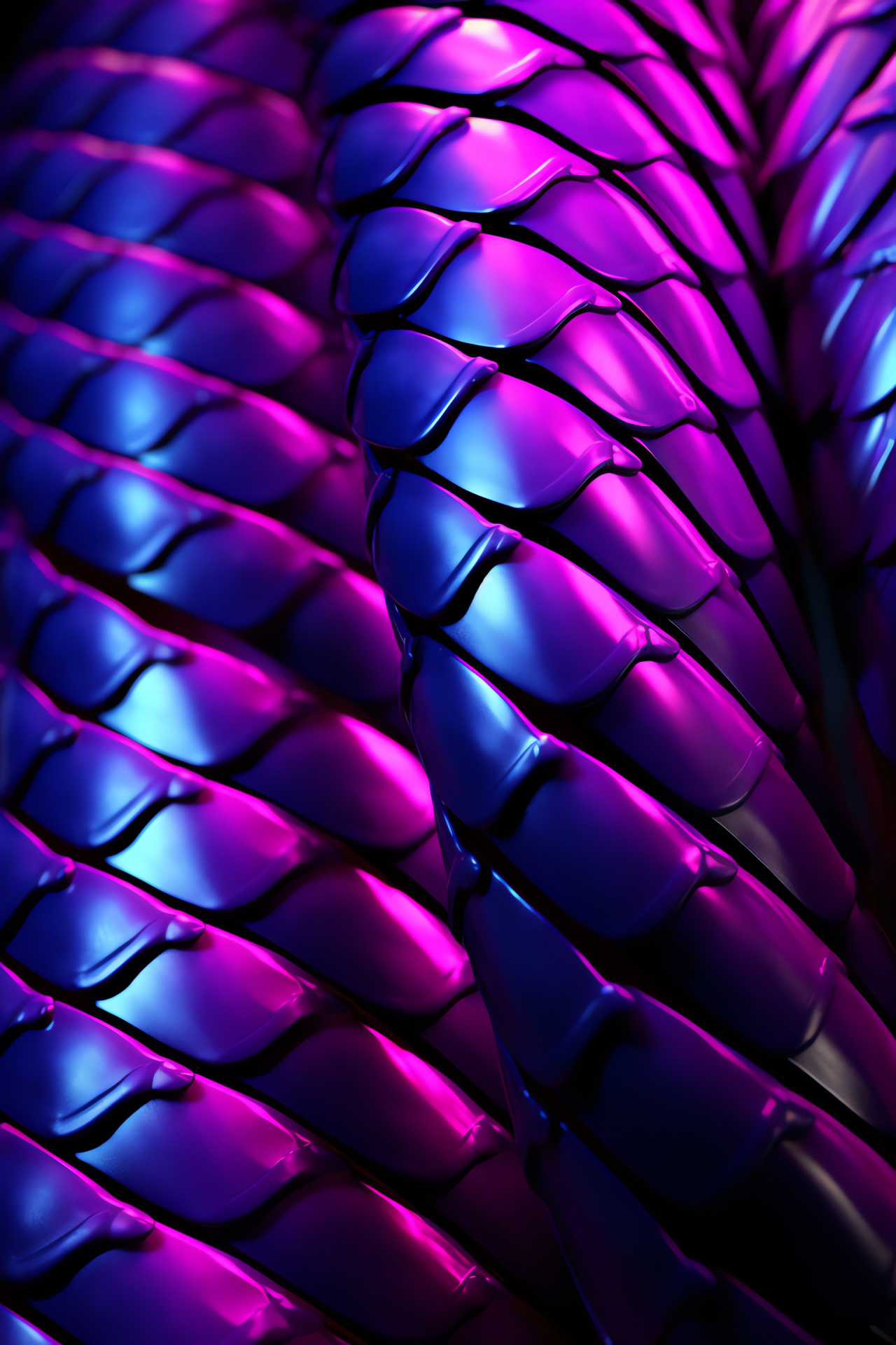 Neon Snake, Purple reptilian surface, Gliding motion, Abstract patterned backdrop, Colorful vibrance, HD Phone Wallpaper
