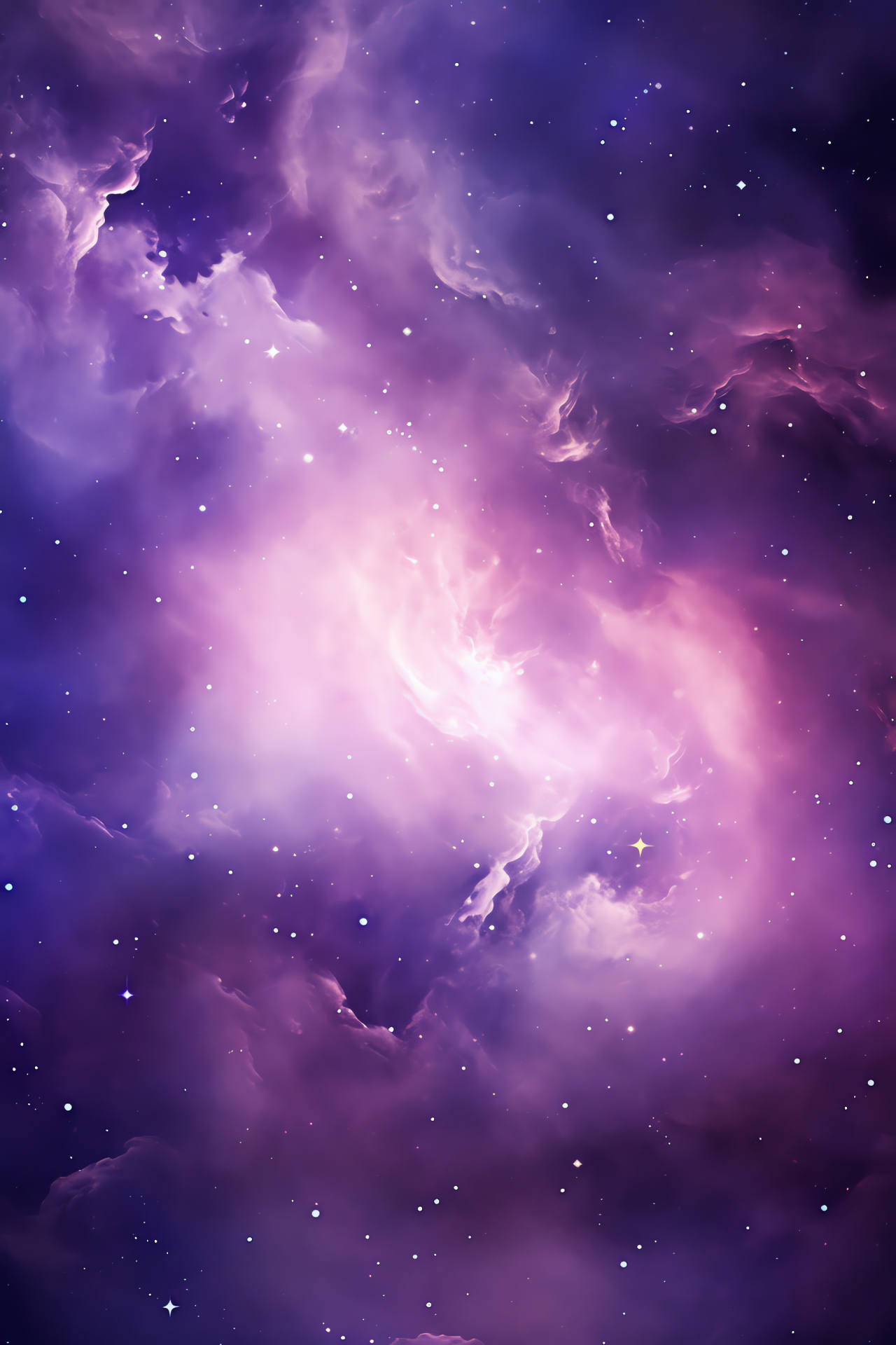 Galaxy Realm, Purple Spectrum, Celestial Lavender, Deep Violet Sky, Space Awe, HD Phone Wallpaper