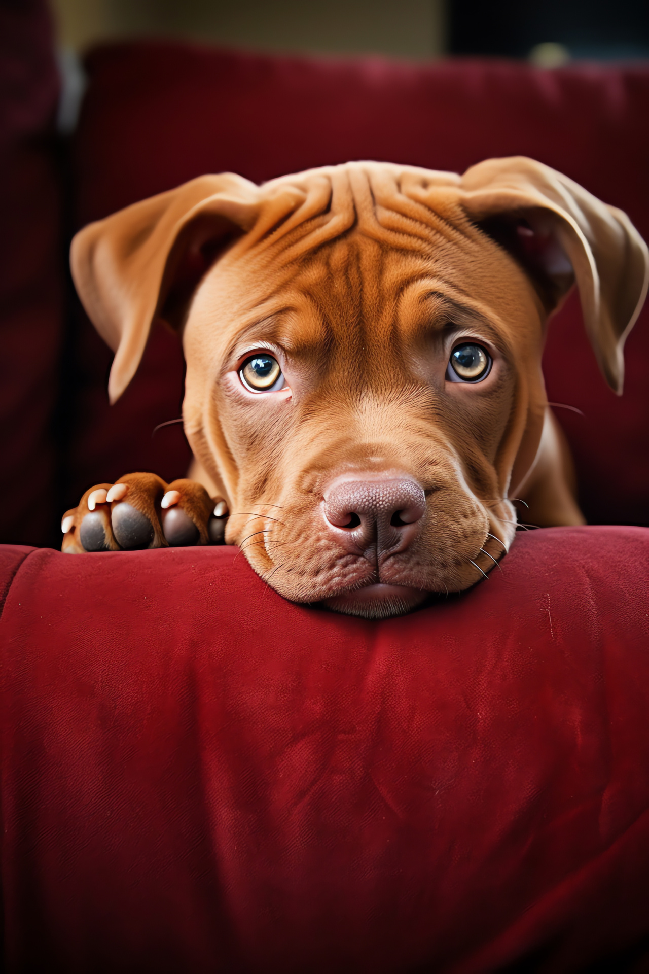 Red Nose Pitbull pet, home environment, animal portrait, breed specifics, domestic companion, HD Phone Wallpaper