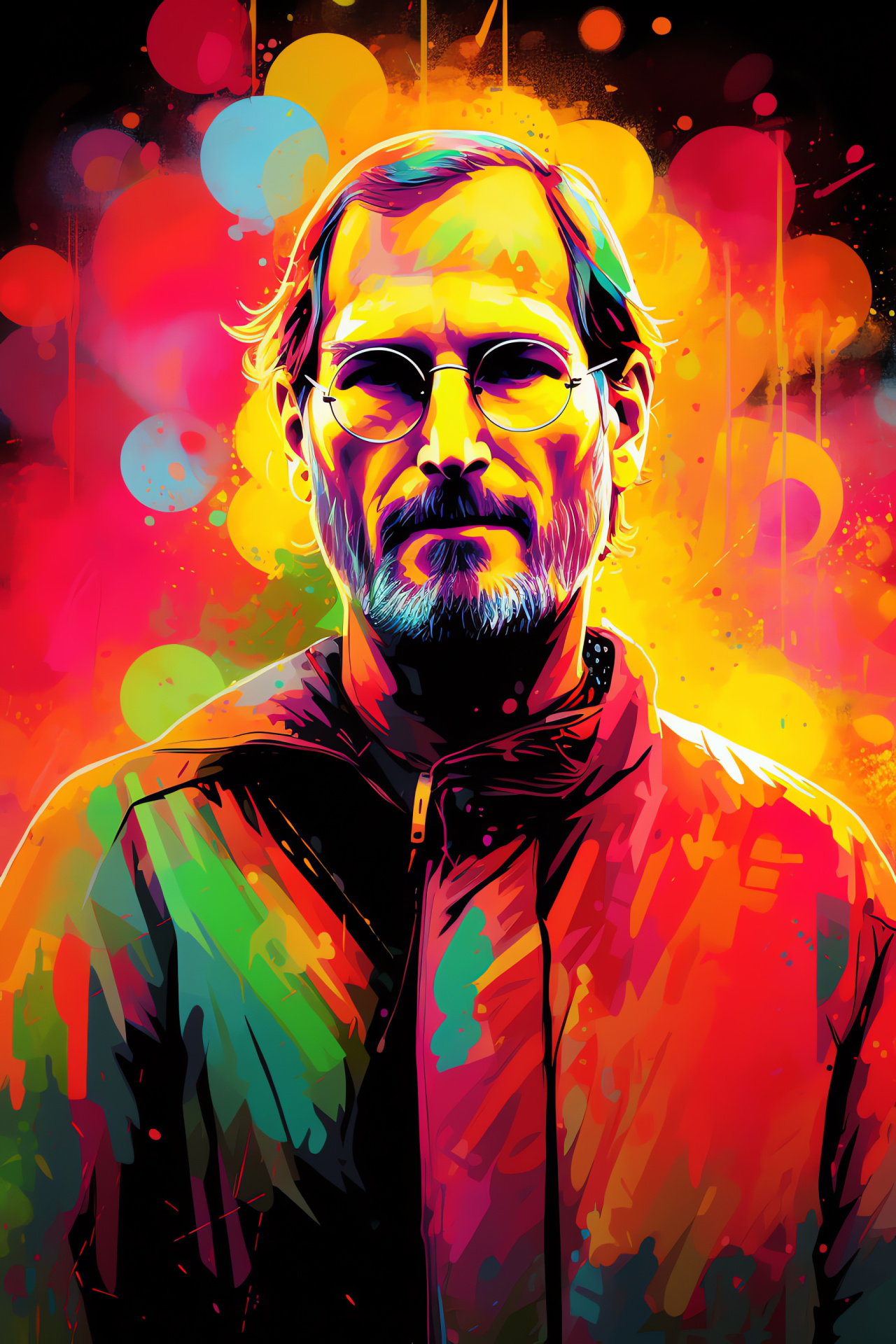 Steve Jobs, Unique portraiture, Tech leader art, Creative genius depiction, Inspirational figure, HD Phone Wallpaper