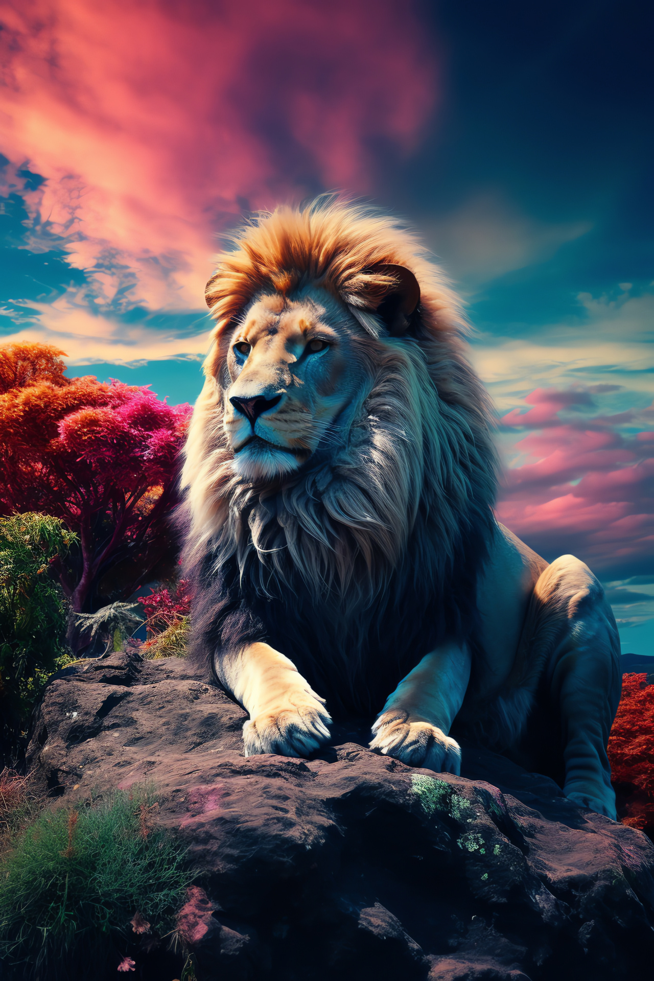 Narnia expansive scenes, Aslan's realm, Lion overlook, Dawn rays, Cinematic expanse, HD Phone Wallpaper