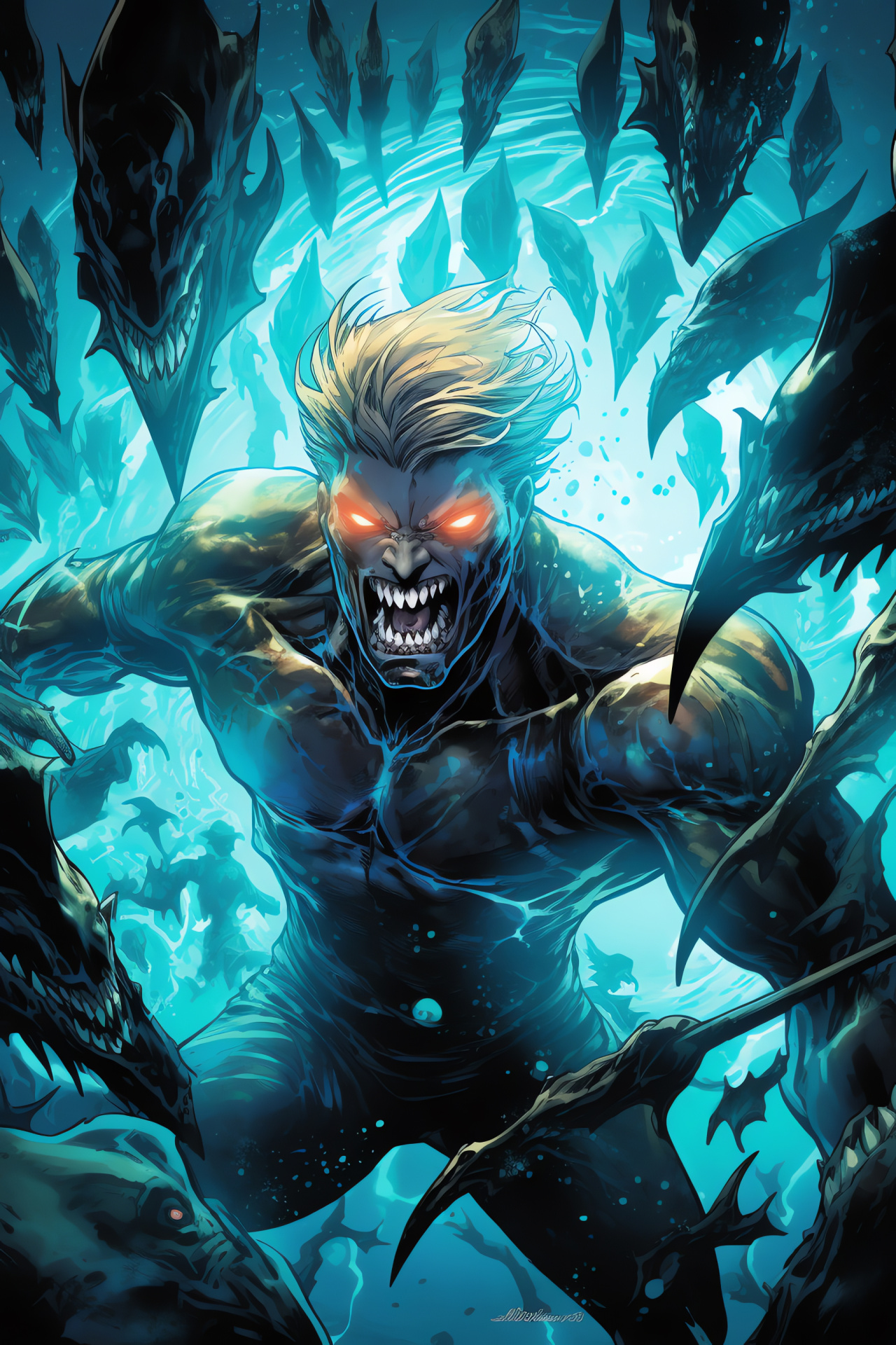 DC Comics Aquaman, The Trench storyline, marine horror, underwater danger, comic art, HD Phone Wallpaper