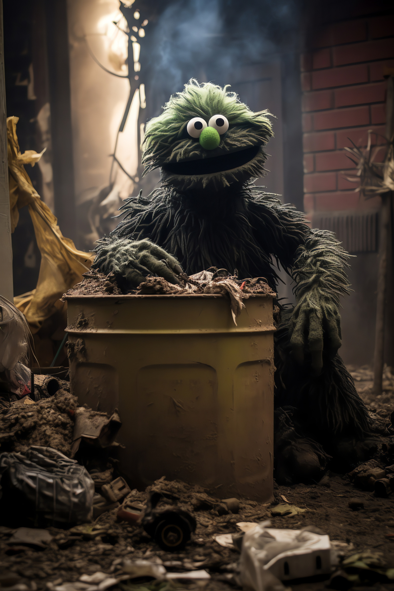 Oscar the Grouch by Spinney, Muppet character, Sesame Street cast, Garbage can home, Puppets, HD Phone Wallpaper