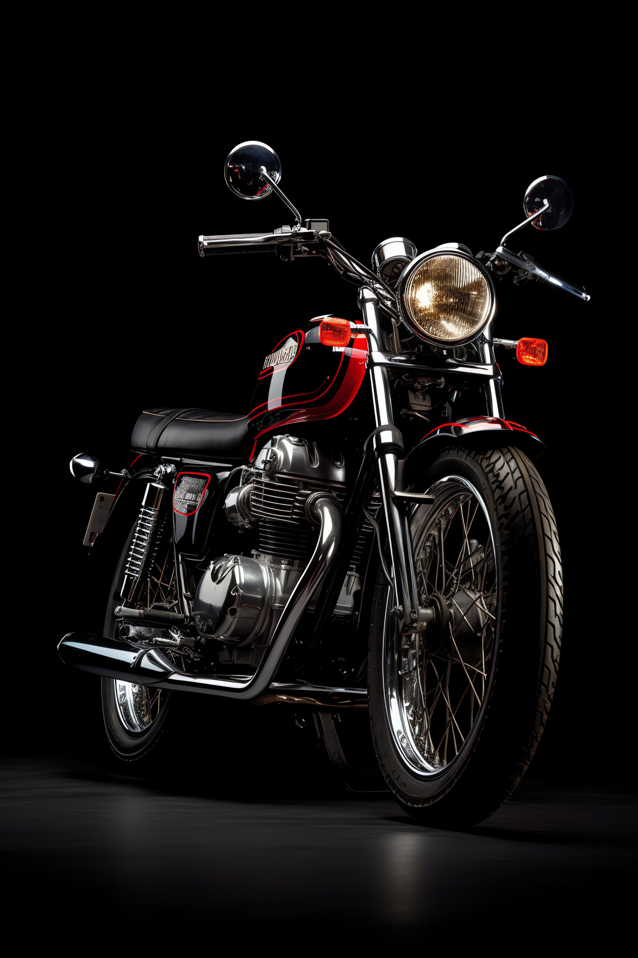 Classic Yamaha XS750, Collector's motorcycle, Vintage bike design, Scarlet hues, Motorcycle aficionado appeal, HD Phone Wallpaper