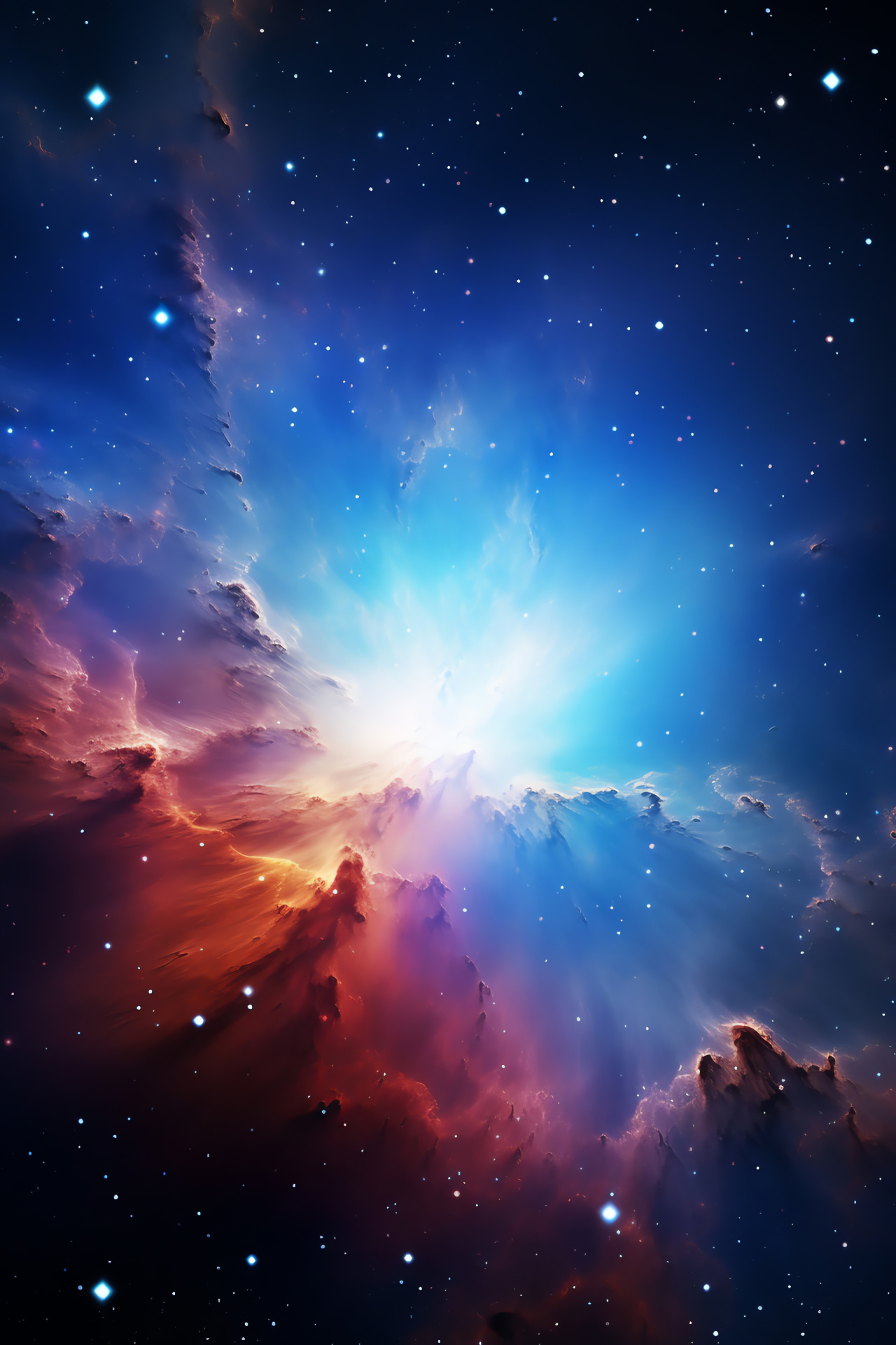 High resolution galaxy view, Blue celestial volume, Space vibrancy, Stellar visual show, Galactic phenomenon, HD Phone Wallpaper