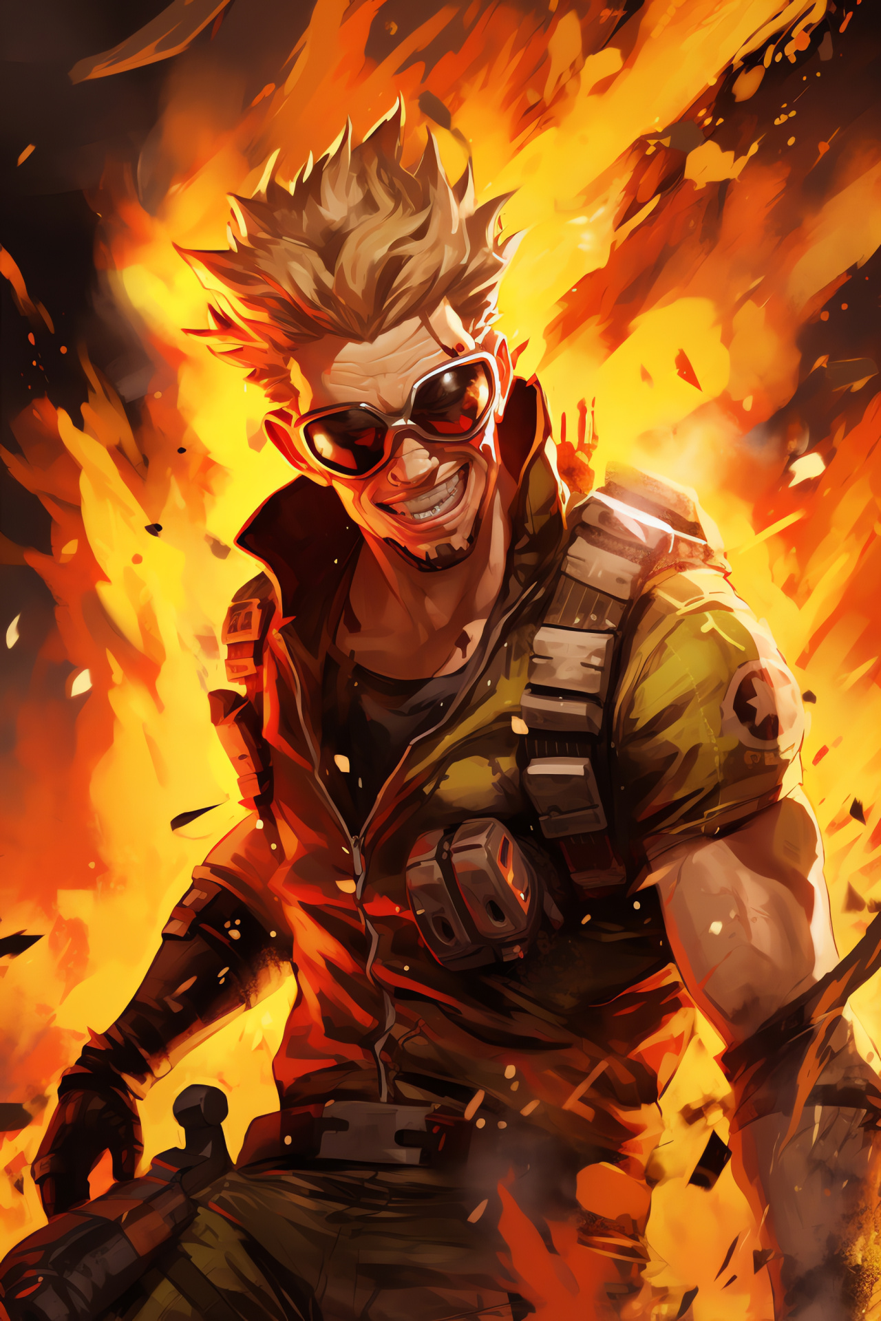 Junkrat, Overwatch chaos artist, Grenade launcher arsenal, Explosion artistry, Hero shooter gaming, HD Phone Image