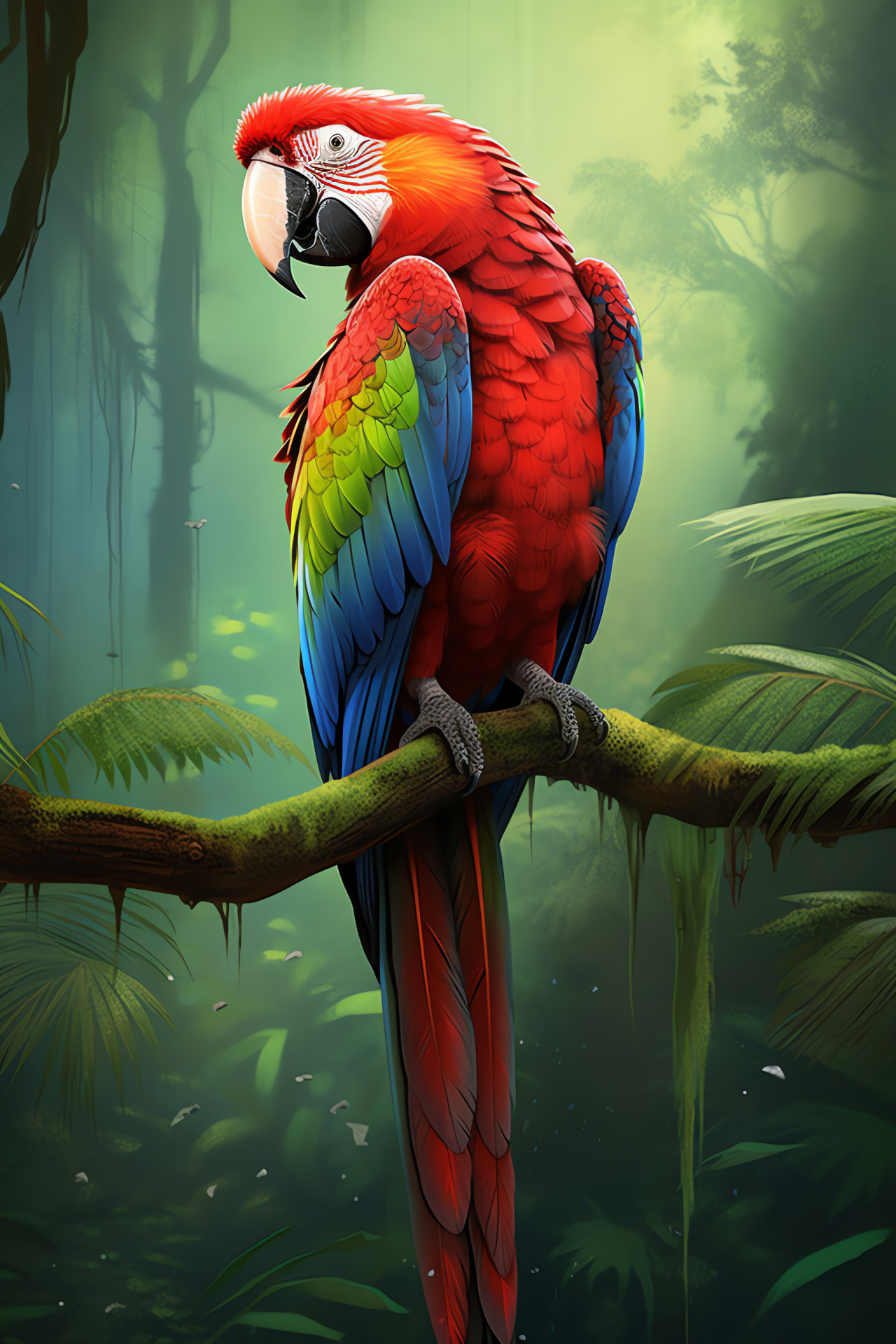 Red-Bellied Macaw, Tropical birds, Lush habitats, Avian eyes, Rainforest ecology, HD Phone Wallpaper
