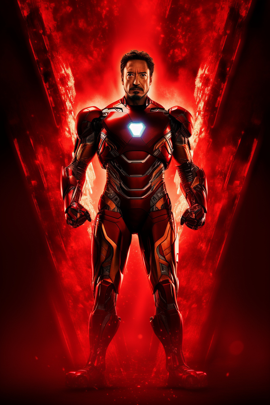 Robert Downey Jr, Red and gold suit, Superhero role, AI marvel, Armor-clad determination, HD Phone Wallpaper