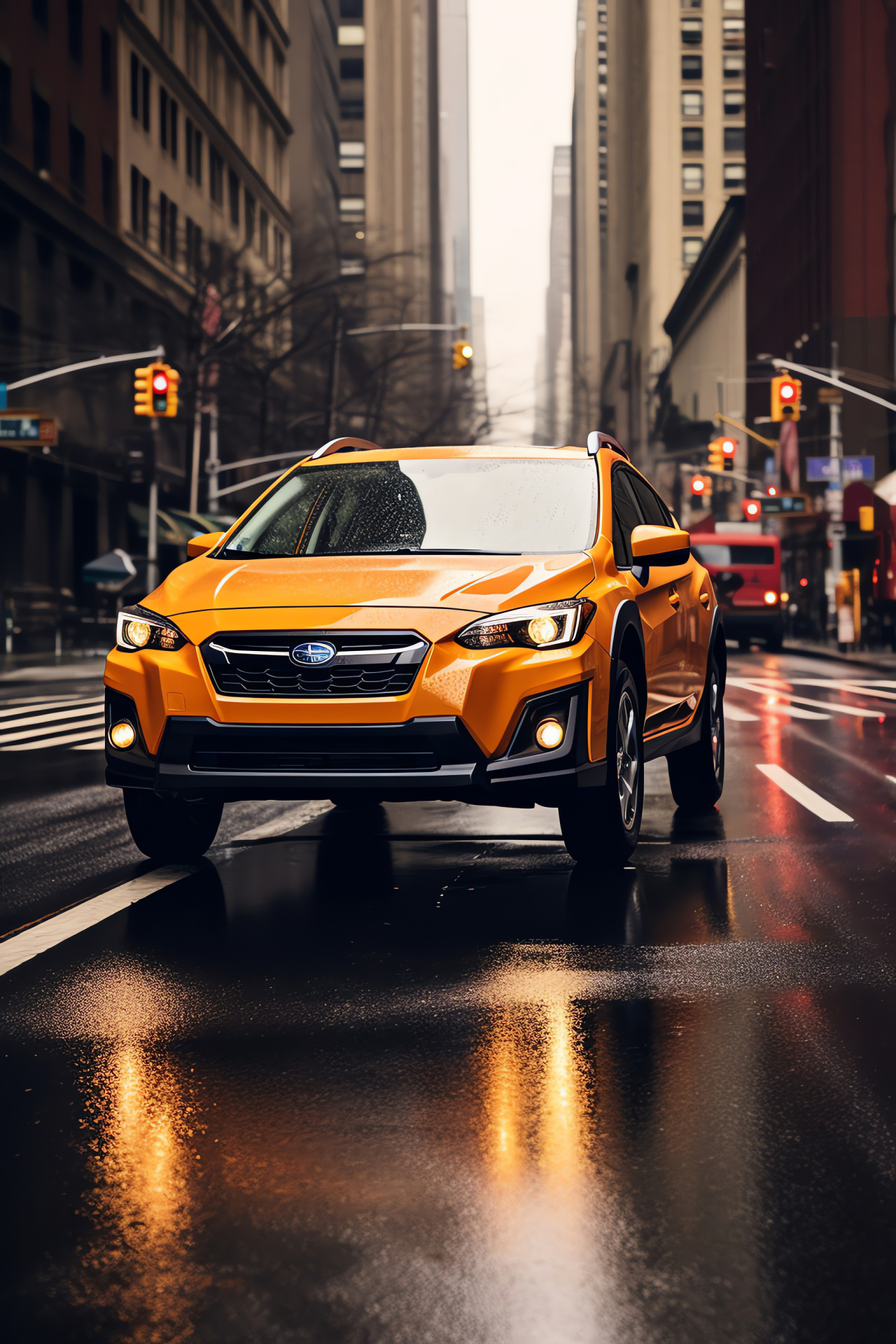 Subaru Crosstrek Limited, compact SUV, NYC streets, all-terrain performance, city exploration, HD Phone Wallpaper