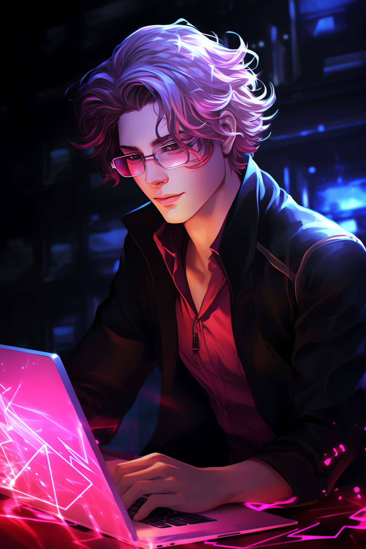 Mystic Messenger Magenta, Interactive mobile game, Secret character Ray, Hidden location, Digital encryption, HD Phone Wallpaper