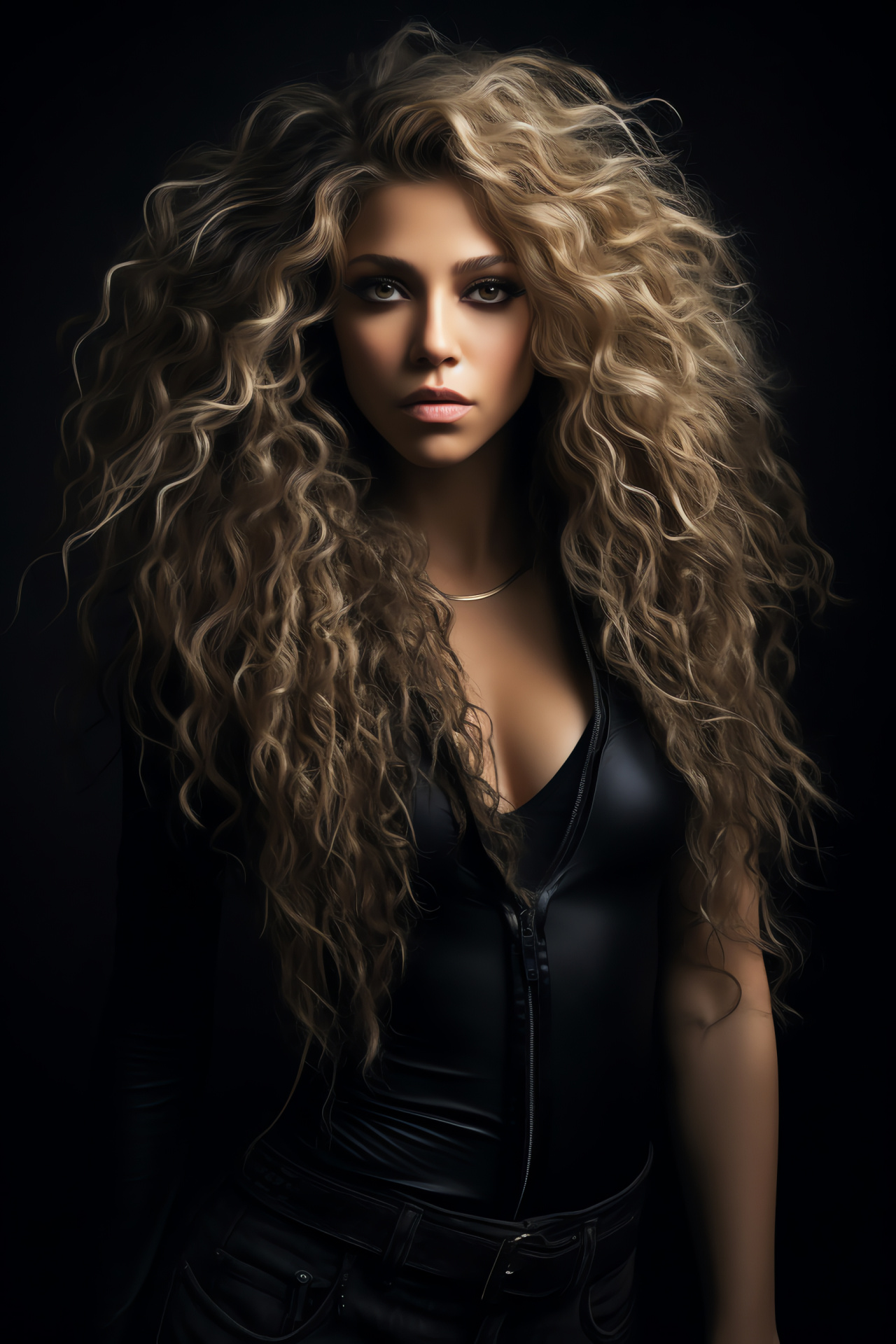 Shakira, Musician's silhouette, Striking eye features, Artistic hairstyle, Percussion instrument, HD Phone Image