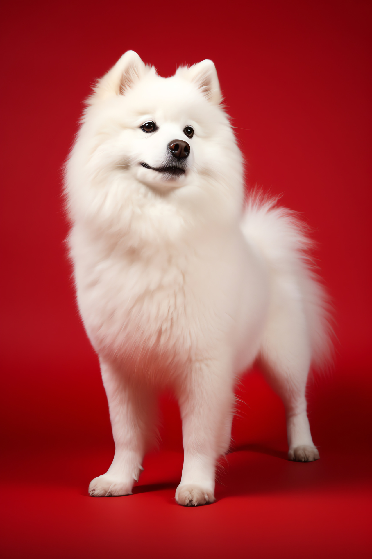 Canine grace, Elder White Dog, Puffy fur, Well-groomed, Dignified age, HD Phone Wallpaper