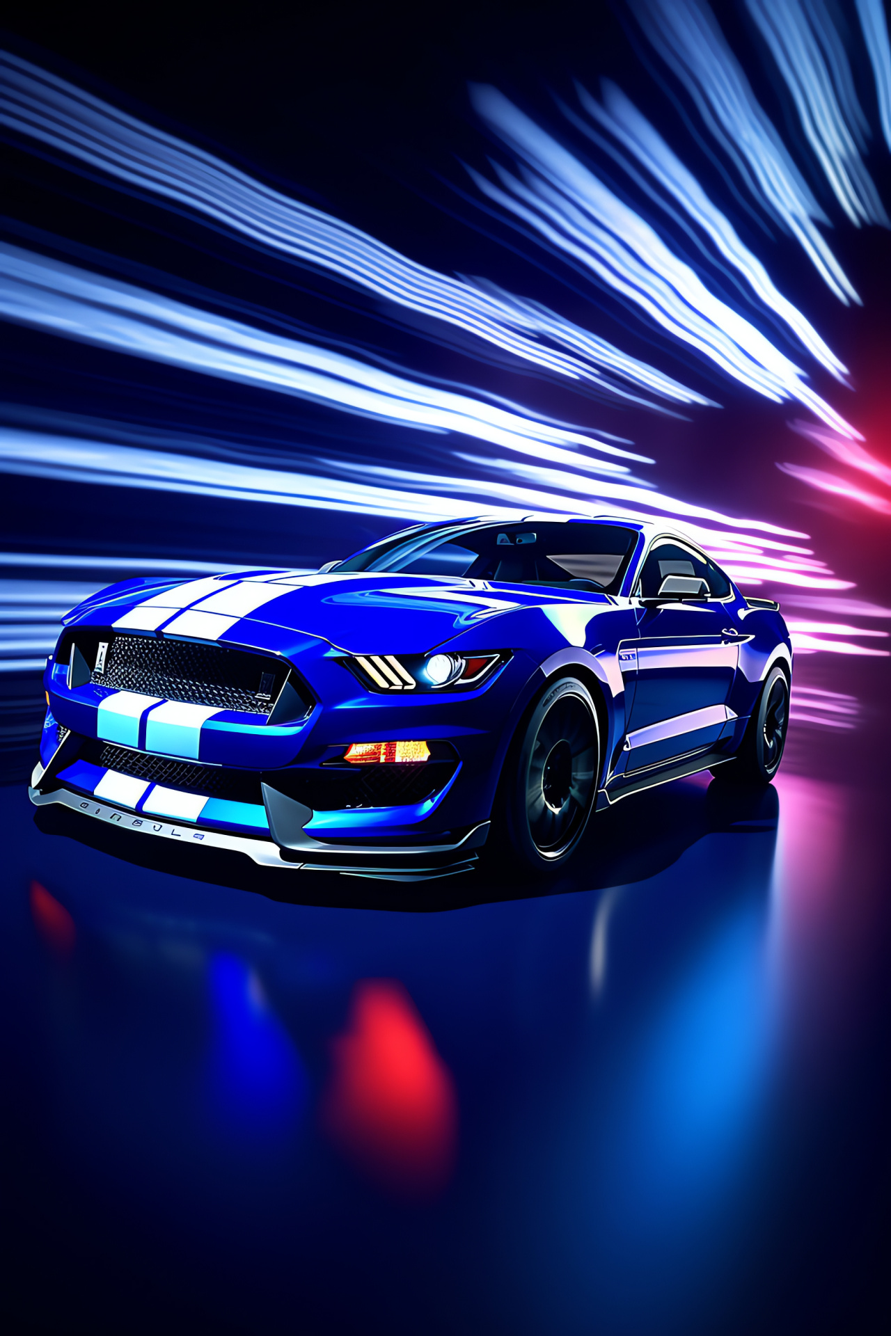 2016 Shelby Mustang GT350, performance muscle car, sports car aesthetics, illuminated lines, high-octane, HD Phone Wallpaper