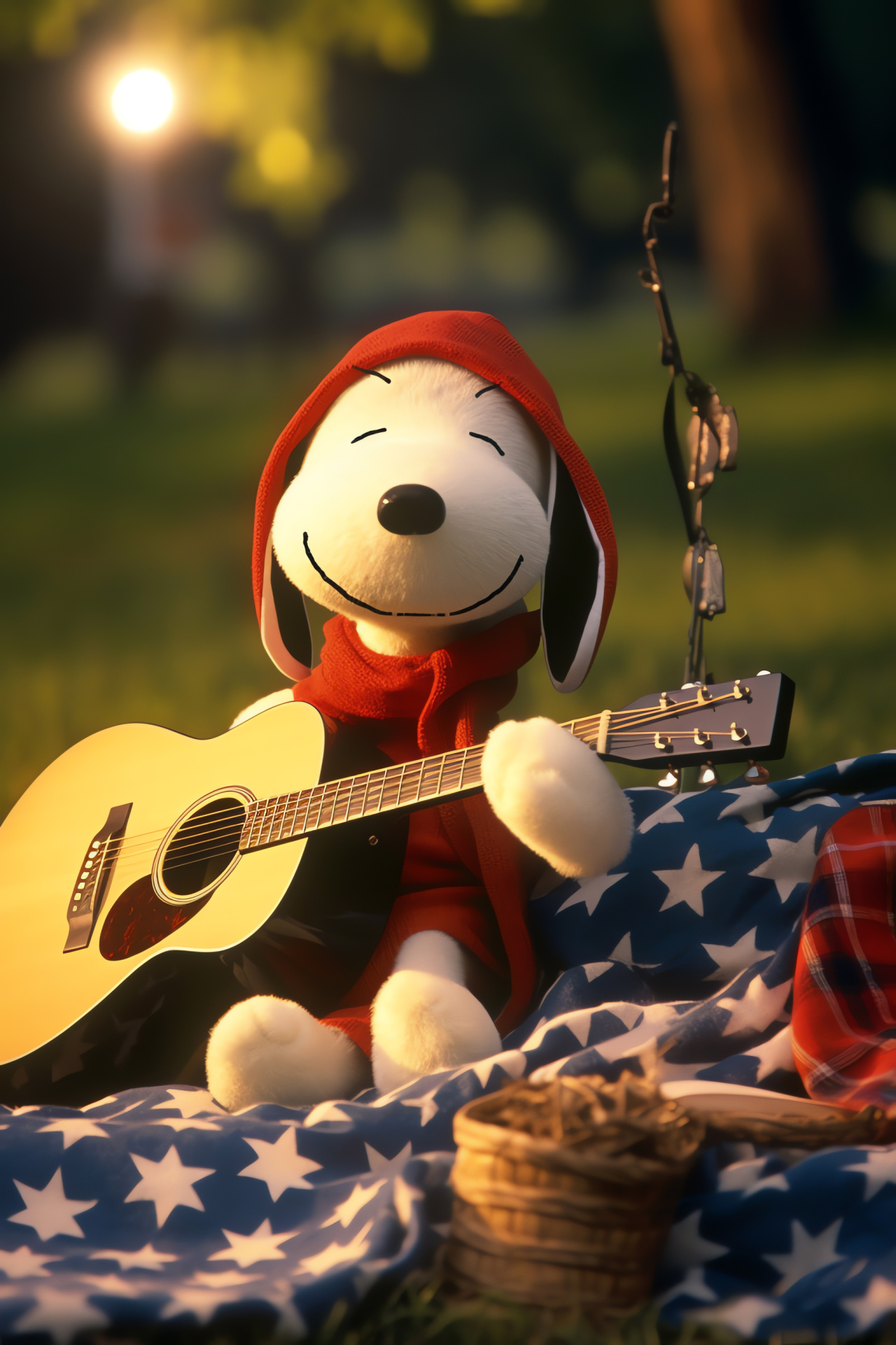 Snoopy illustration, Summer festivities, American holiday, Patriotic celebration, Outdoor music, HD Phone Wallpaper