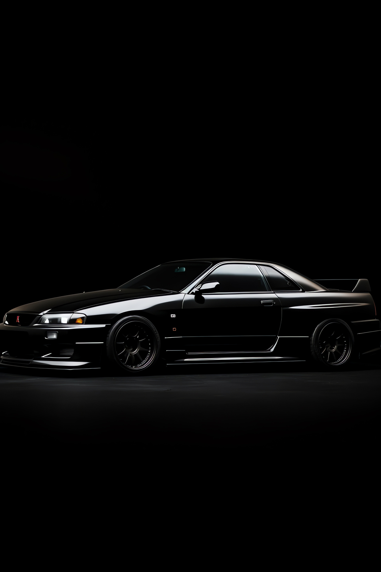 Nissan Skyline GTR R32, 1989 model, side profile, dark elegance, minimalist style, HD Phone Wallpaper