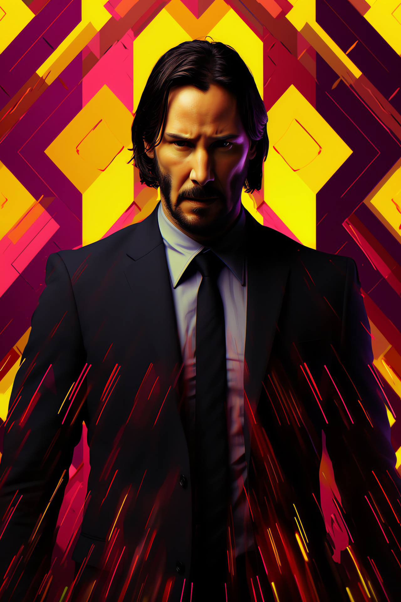 Rebel character John Wick, Action movie series, Firearms depiction, Dramatic thriller, Intense performance, HD Phone Image