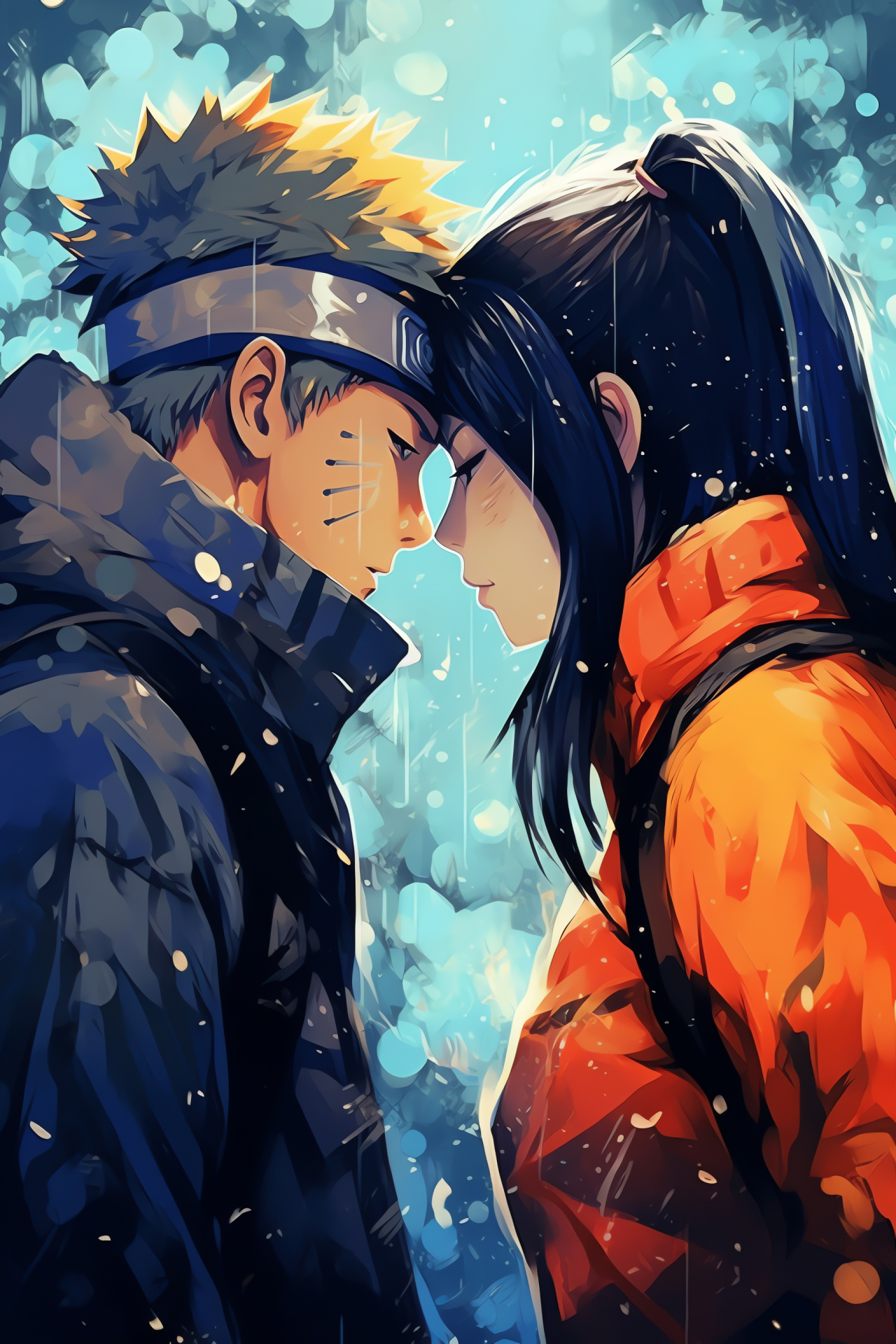 Naruto affection, Hinata Hyuga, Intense passion, Anime love scene, Emotional engagement, HD Phone Image