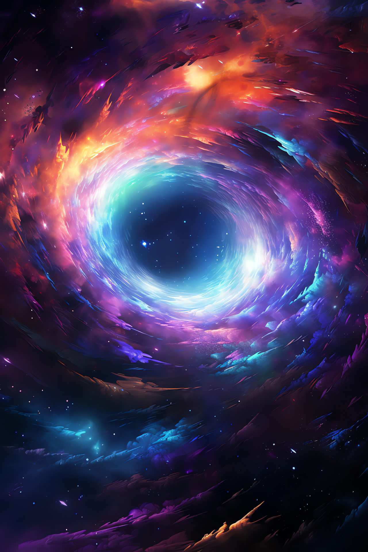 Space phenomenon, Cosmology wonder, Wormhole traversal, Galactic phenomenon, Interstellar journey, HD Phone Image