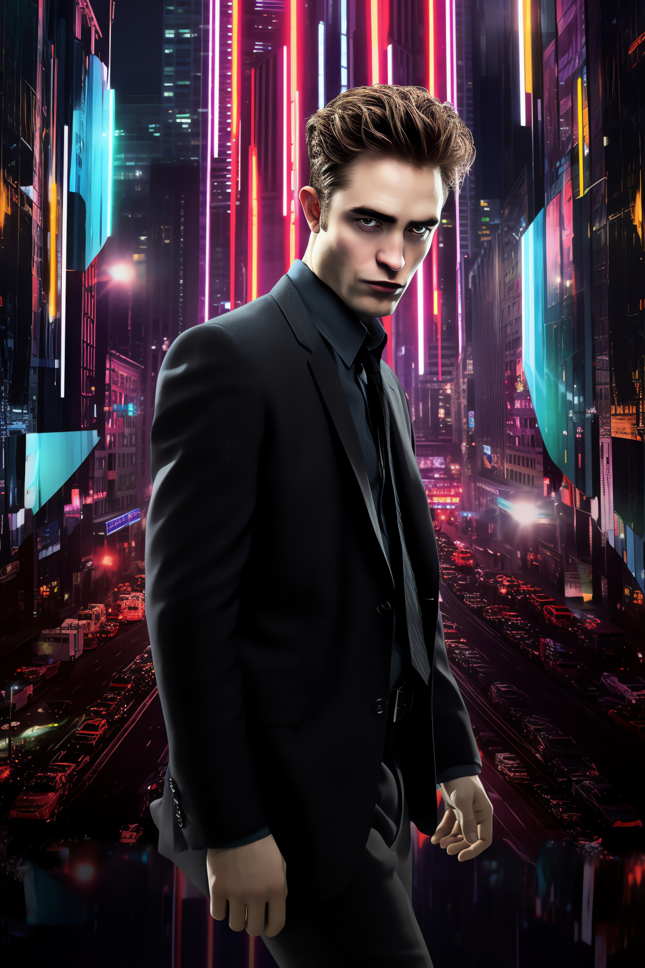 Rob Pattinson, Futuristic thriller, Urban skyline, Elevated cinematics, Dystopian ambition, HD Phone Wallpaper