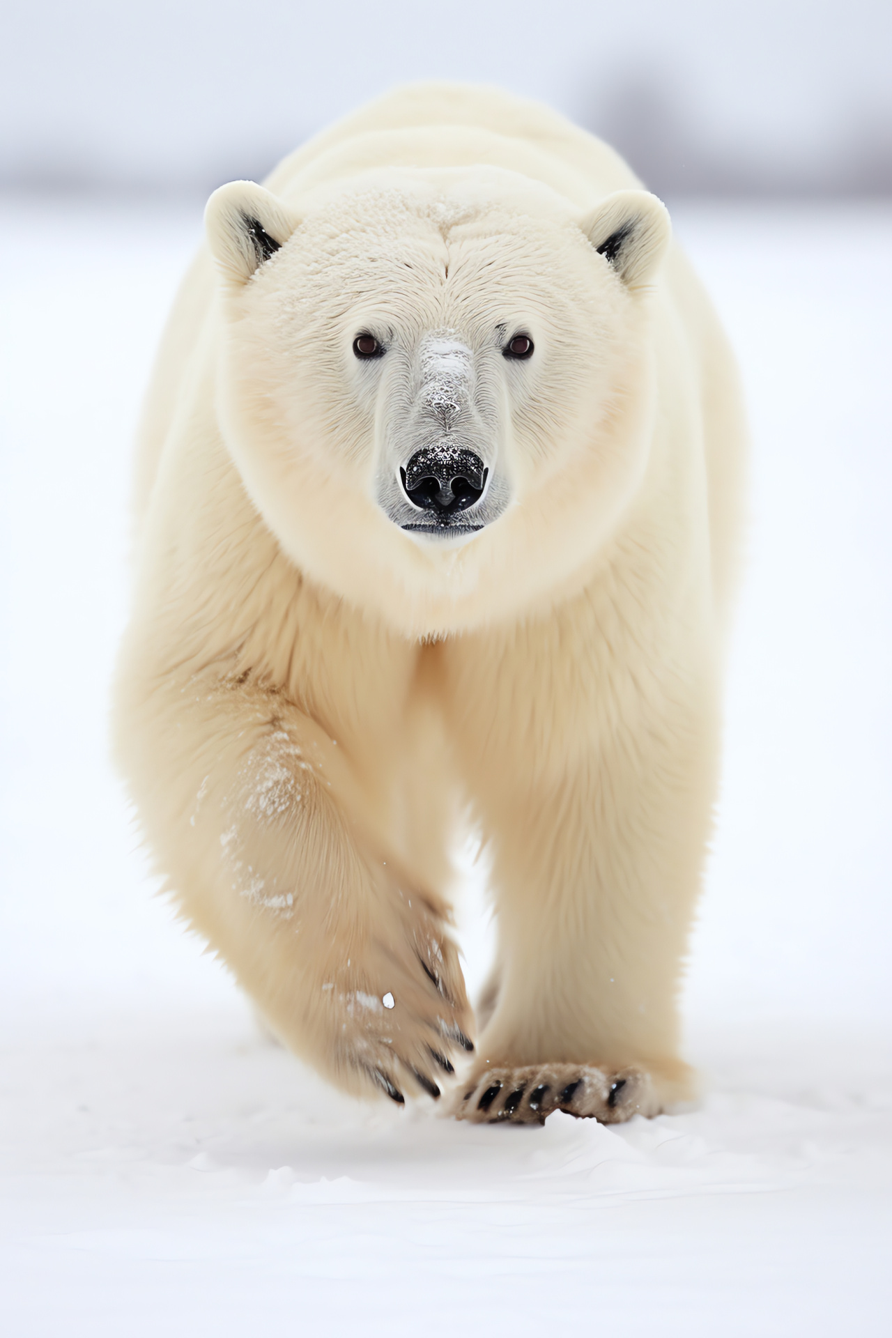 Majestic Polar Bear, Northern species, Creamy fur texture, Arctic wilderness, Canadian fauna, HD Phone Image