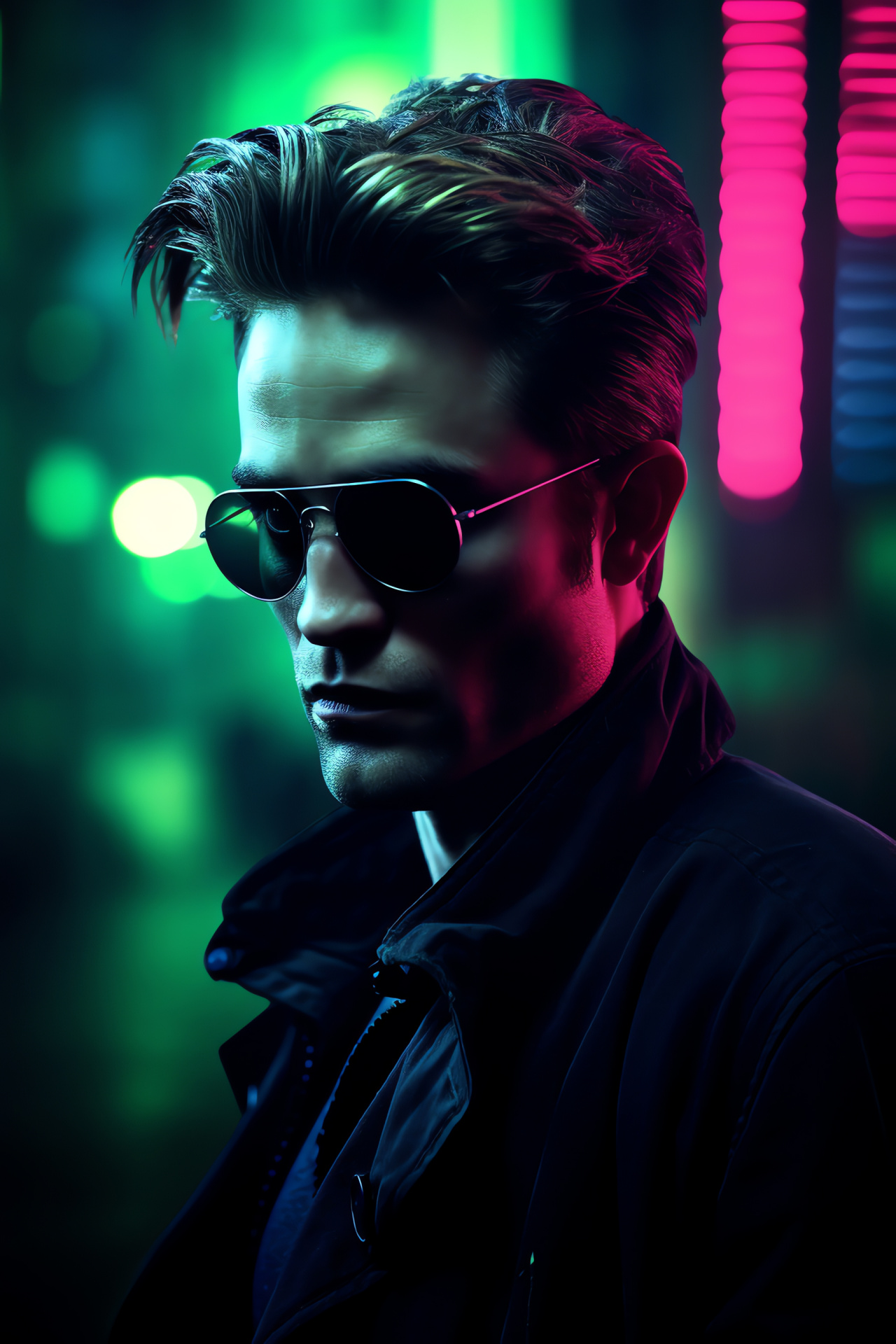 Robert Pattinson in Tenet, Character Neil mid-scene, Sci-fi urban environment, Time-bending narrative, Action thriller, HD Phone Wallpaper