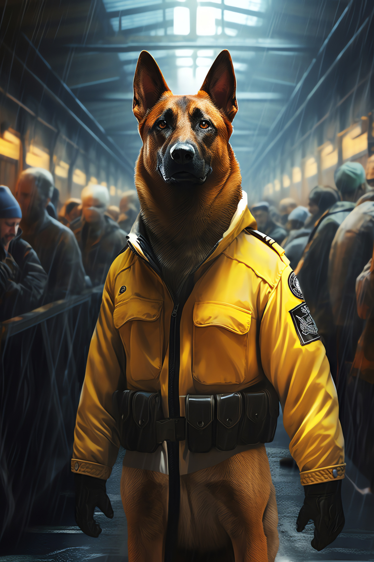 Belgian Malinois, enforcement officer, keen senses, quick reflexes, professional posture, HD Phone Image