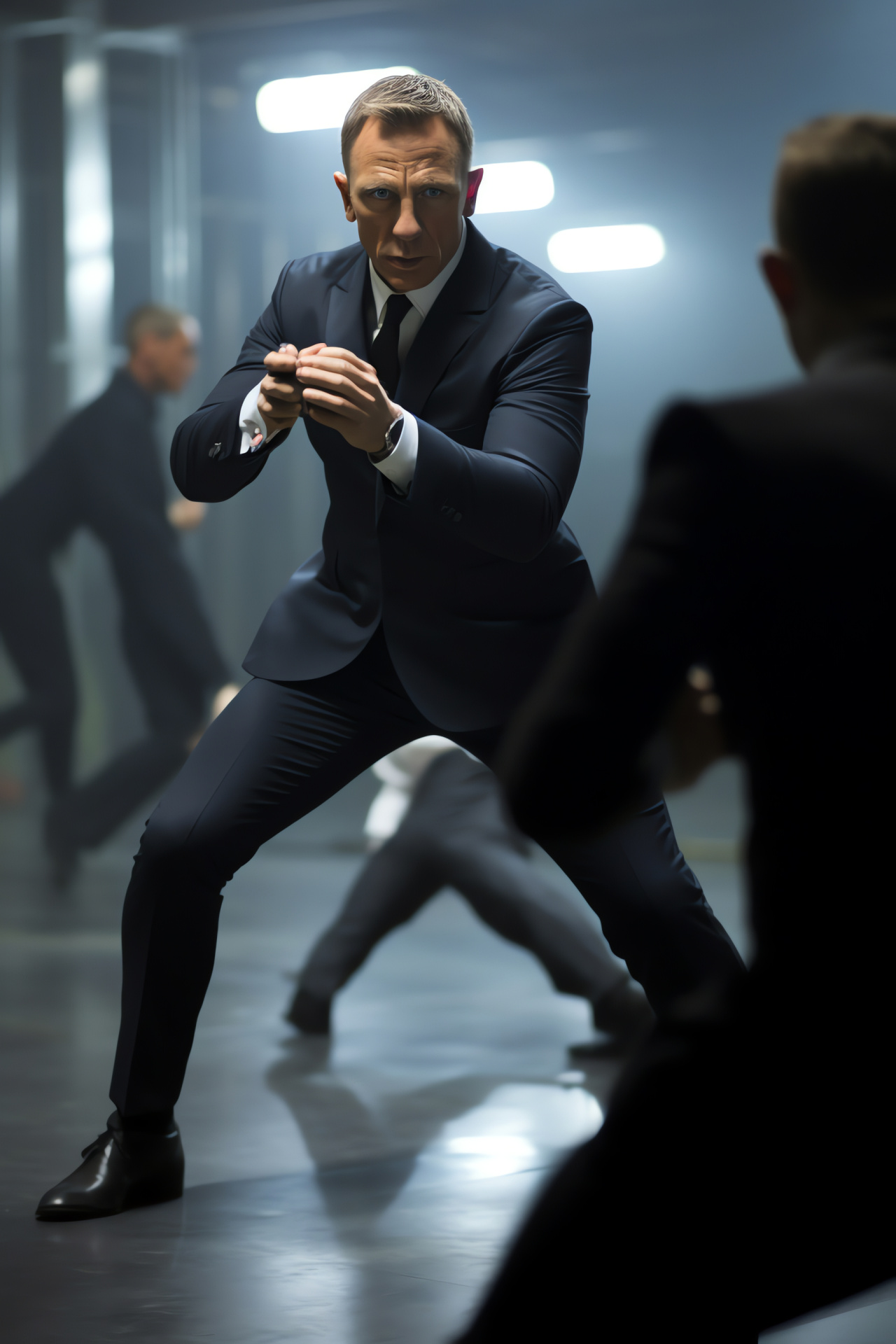 James Bond, Daniel Craig, Intense pursuit, Elite spy, Spectre scene, HD Phone Image