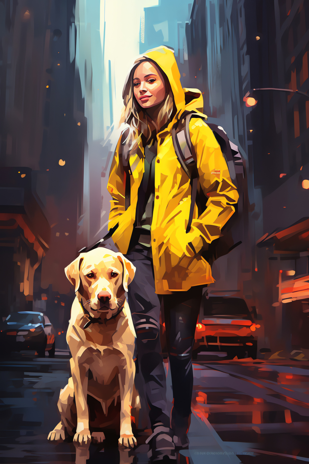 Friendly Labrador Retriever, Canine companion, City dwelling dog, Short-coated Lab, Pet in urban environment, HD Phone Wallpaper