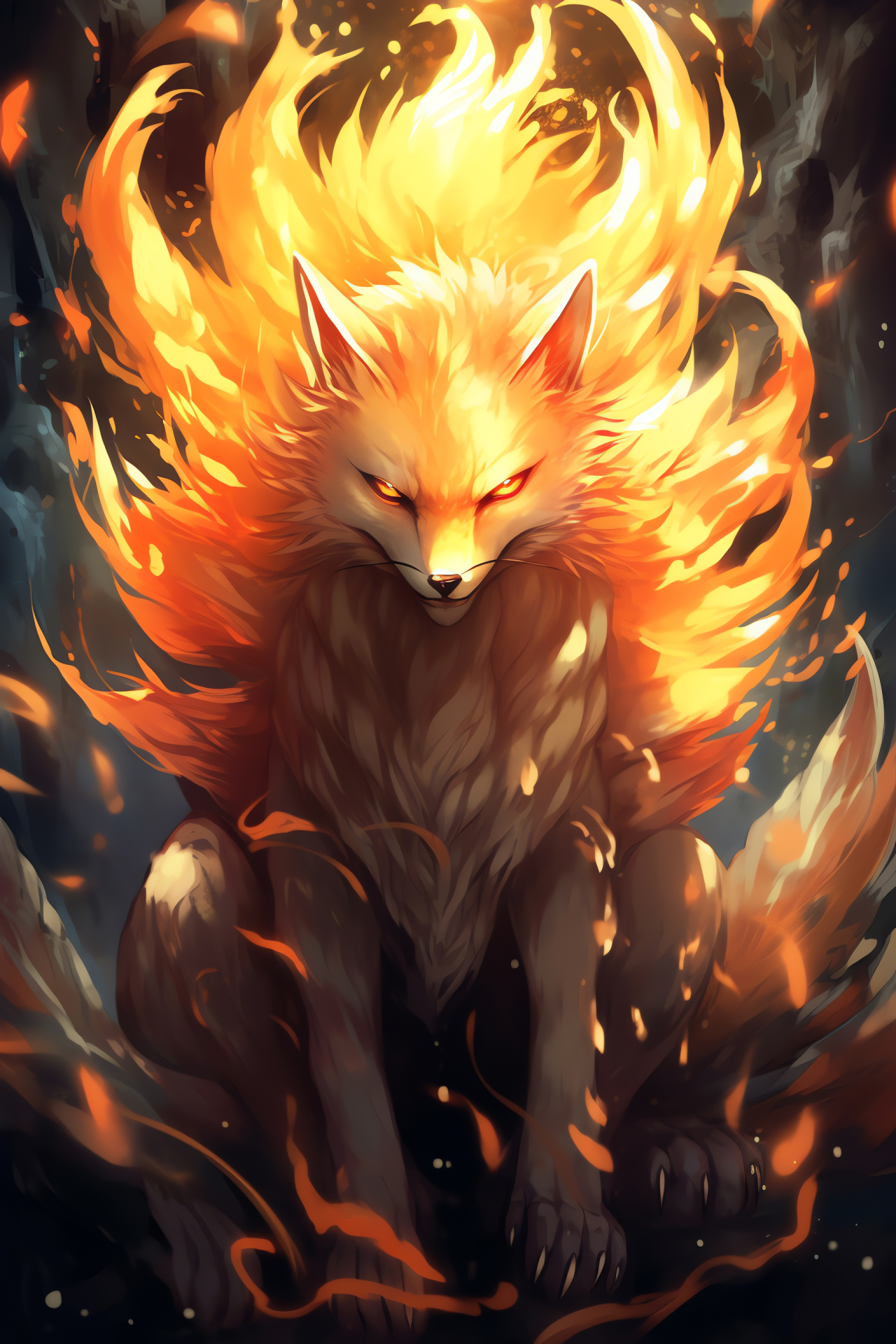 Kurama the Nine-Tails, Powerful entity, Captivating anime creature, Manga mythology, Naruto series, HD Phone Wallpaper