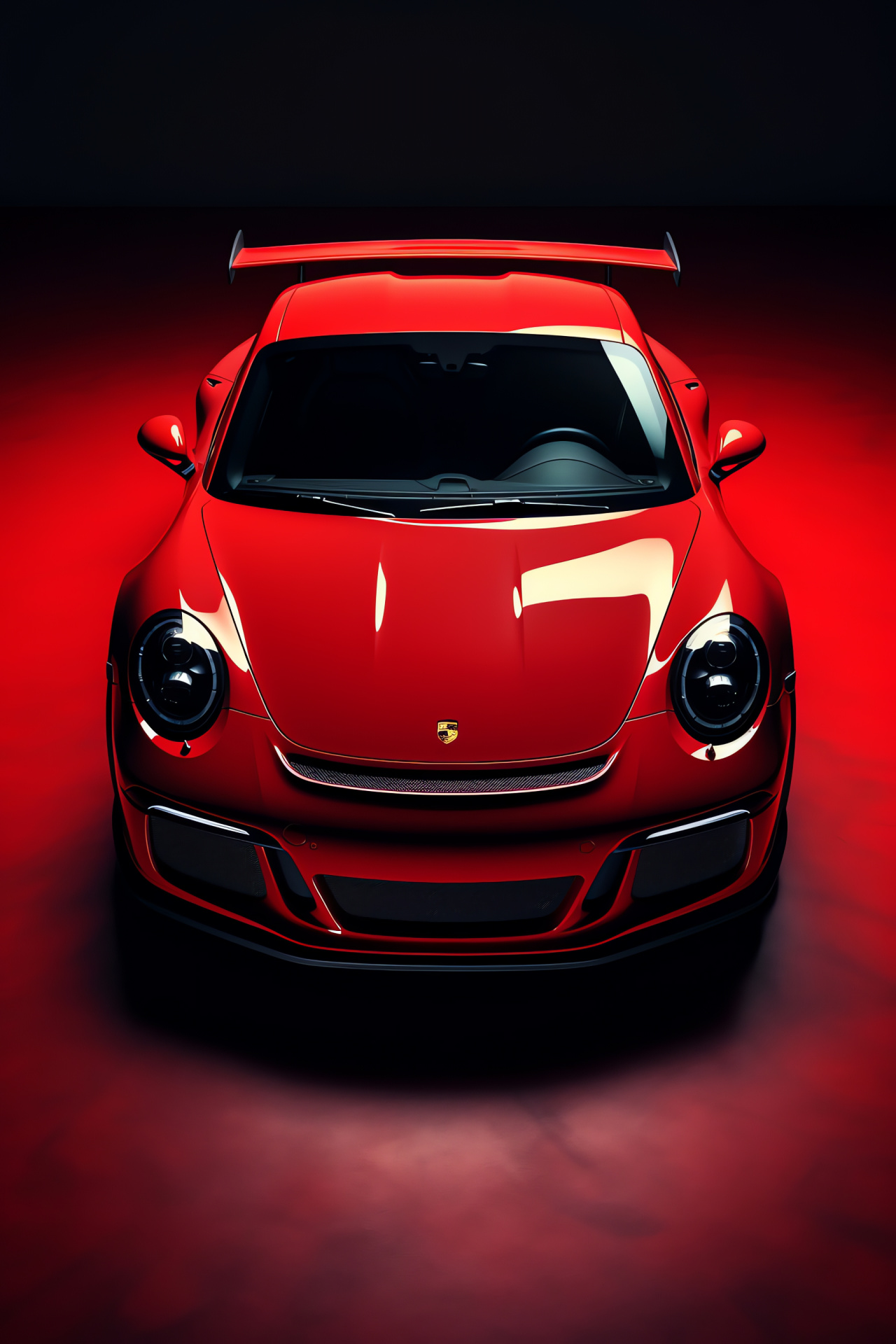 Porsche 911 GT3, Red sports car, Vehicle apex shot, Duo-toned foundation, Performance design, HD Phone Image