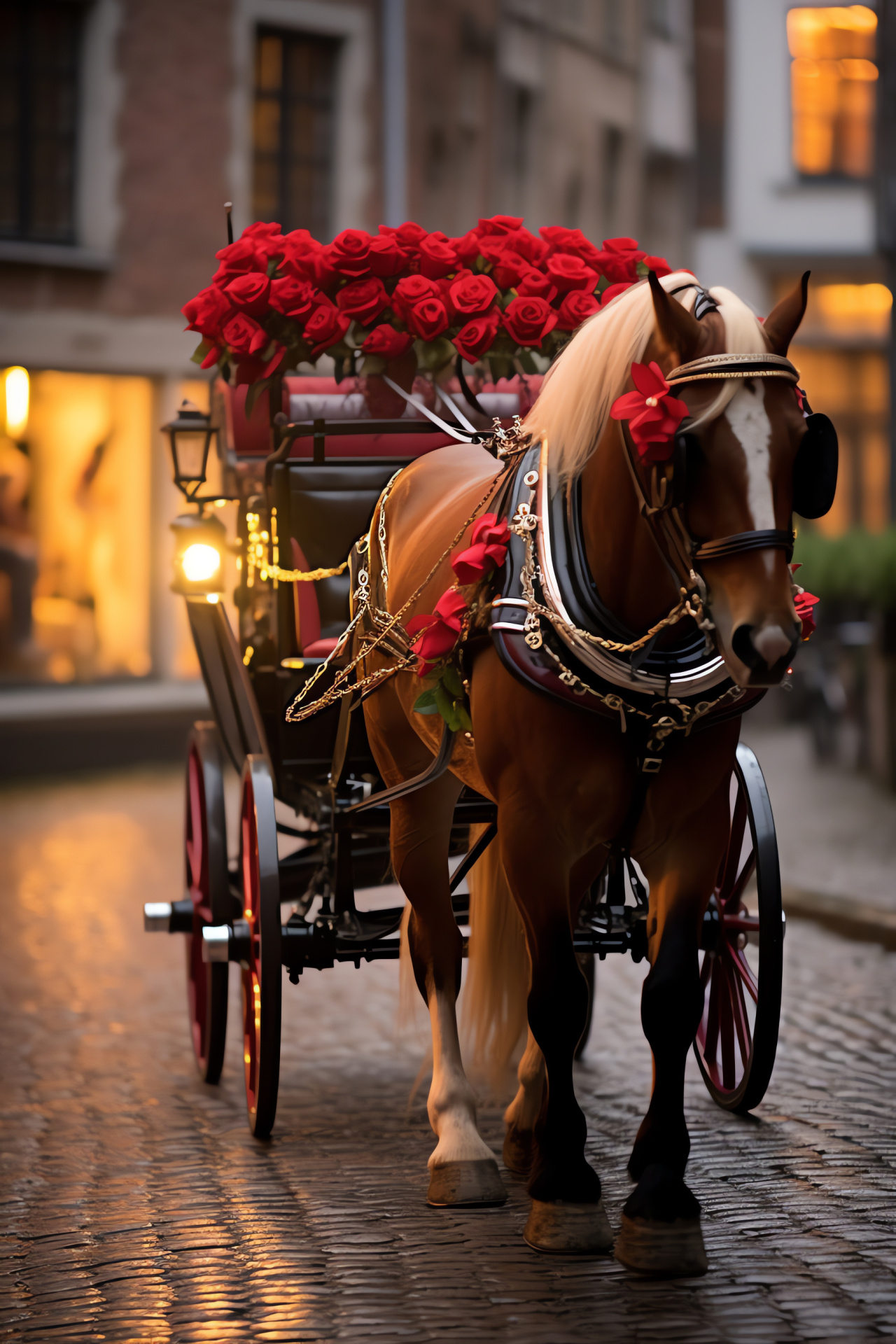 Valentine Bruges charm, Carriage rides, Heritage streets, Medieval romance, Festive atmosphere, HD Phone Wallpaper