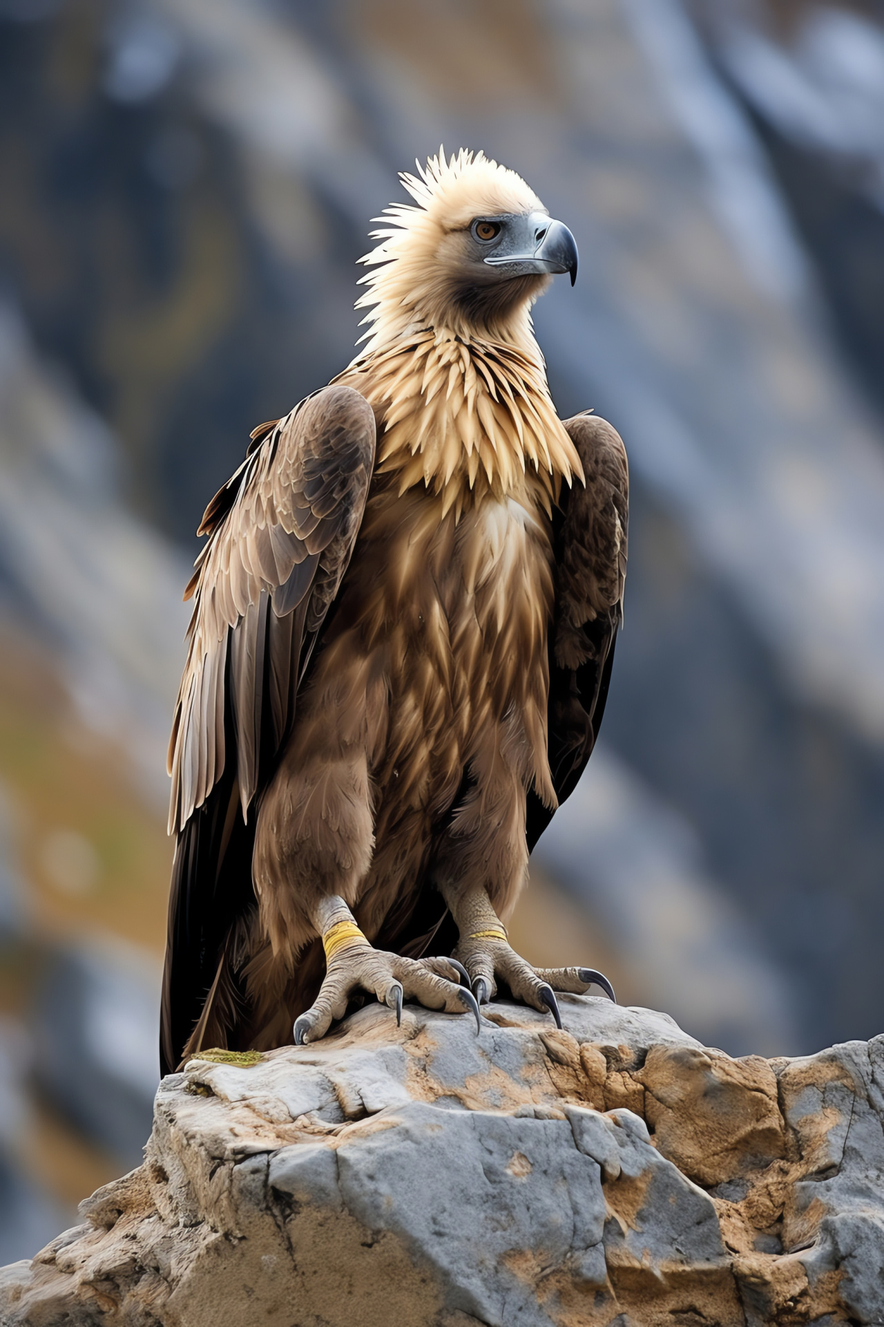 Himalayan Vulture in flight, Impressive wings, Carnivorous bird, Muted feather tones, HD Phone Image