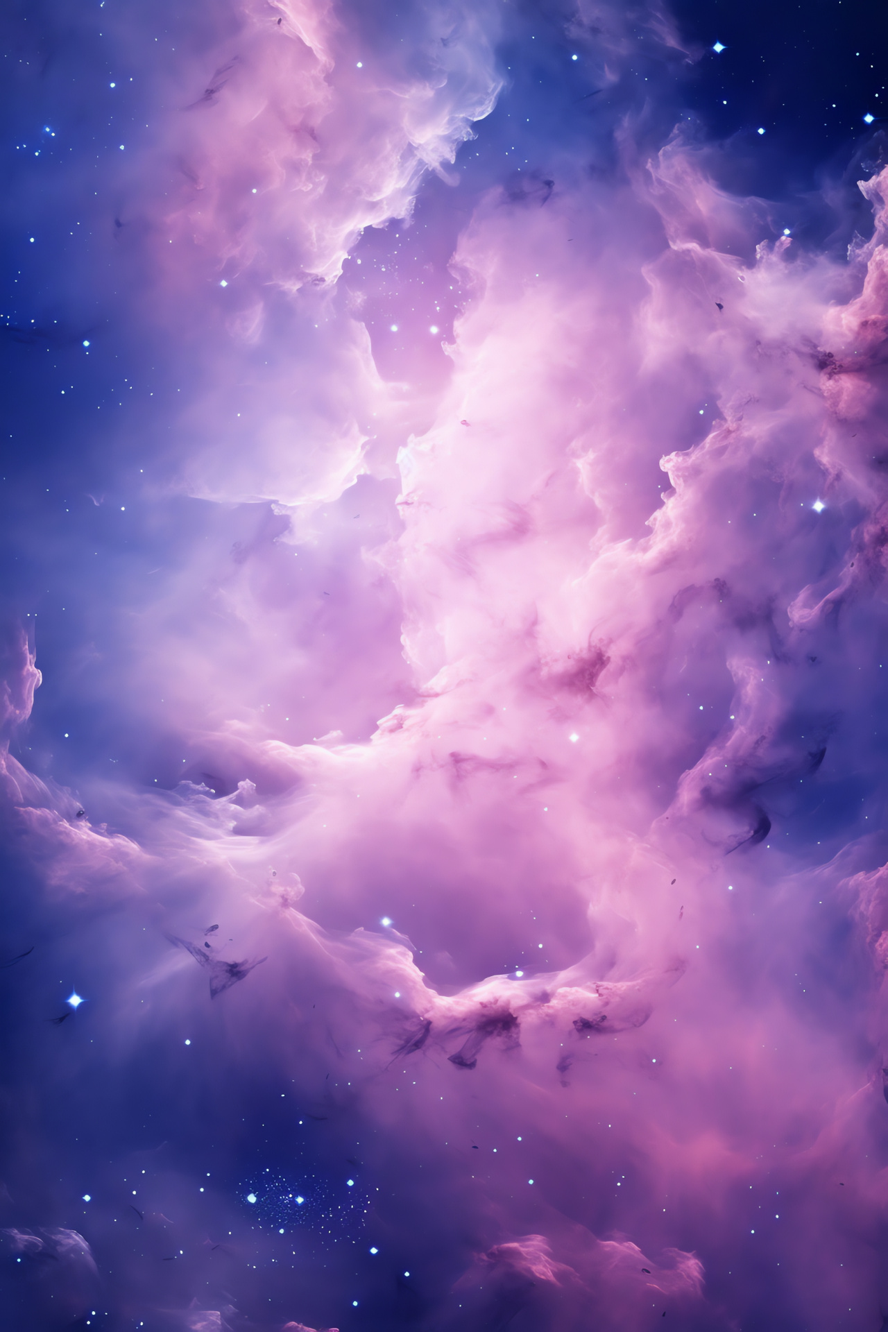 Purple Galaxy, Universe panorama, Cosmic hues, Interstellar clouds, Space vastness, HD Phone Image