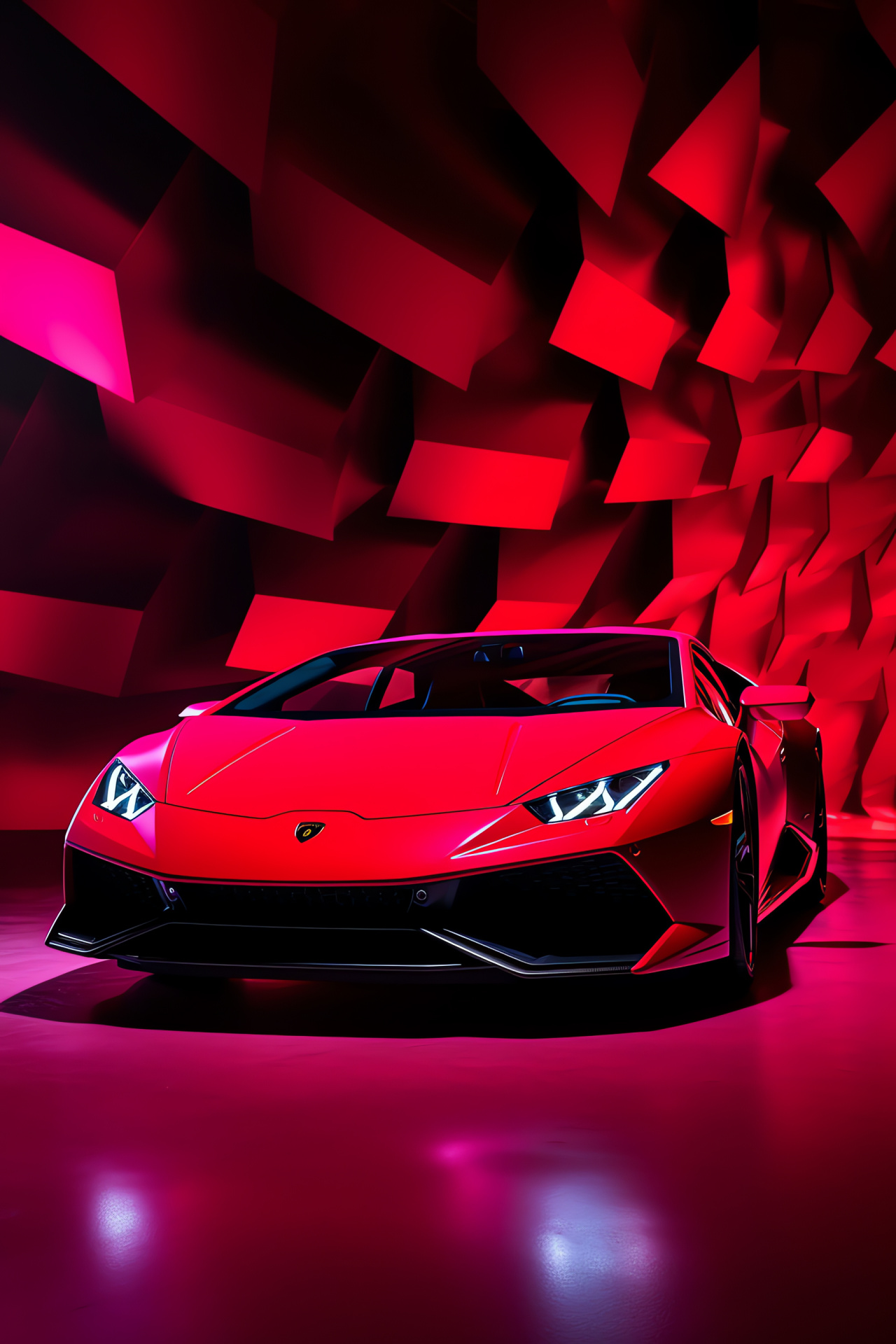Lamborghini visual impact, Red exterior, Bold supercar, Passionate drive, Exotic presence, HD Phone Image