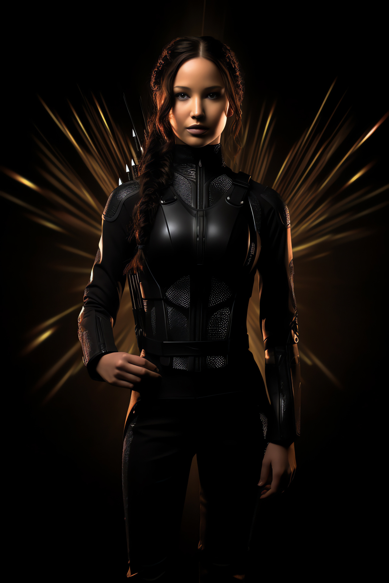 Katniss Everdeen heroism, The Hunger Games saga, Archery combat, Dystopian rebellion, Lead female character, HD Phone Wallpaper