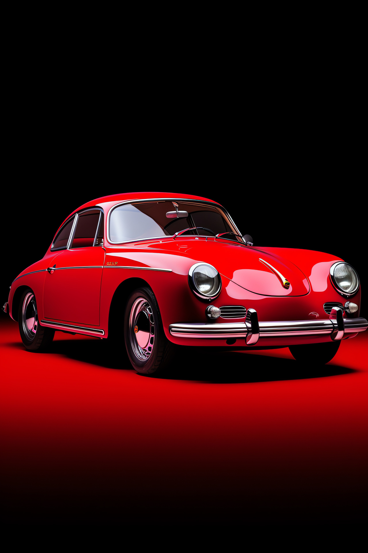 1963 Porsche 356 Carrera 2, Elevated view, Rich red tint, Heritage of speed, Unadulterated passion, HD Phone Wallpaper