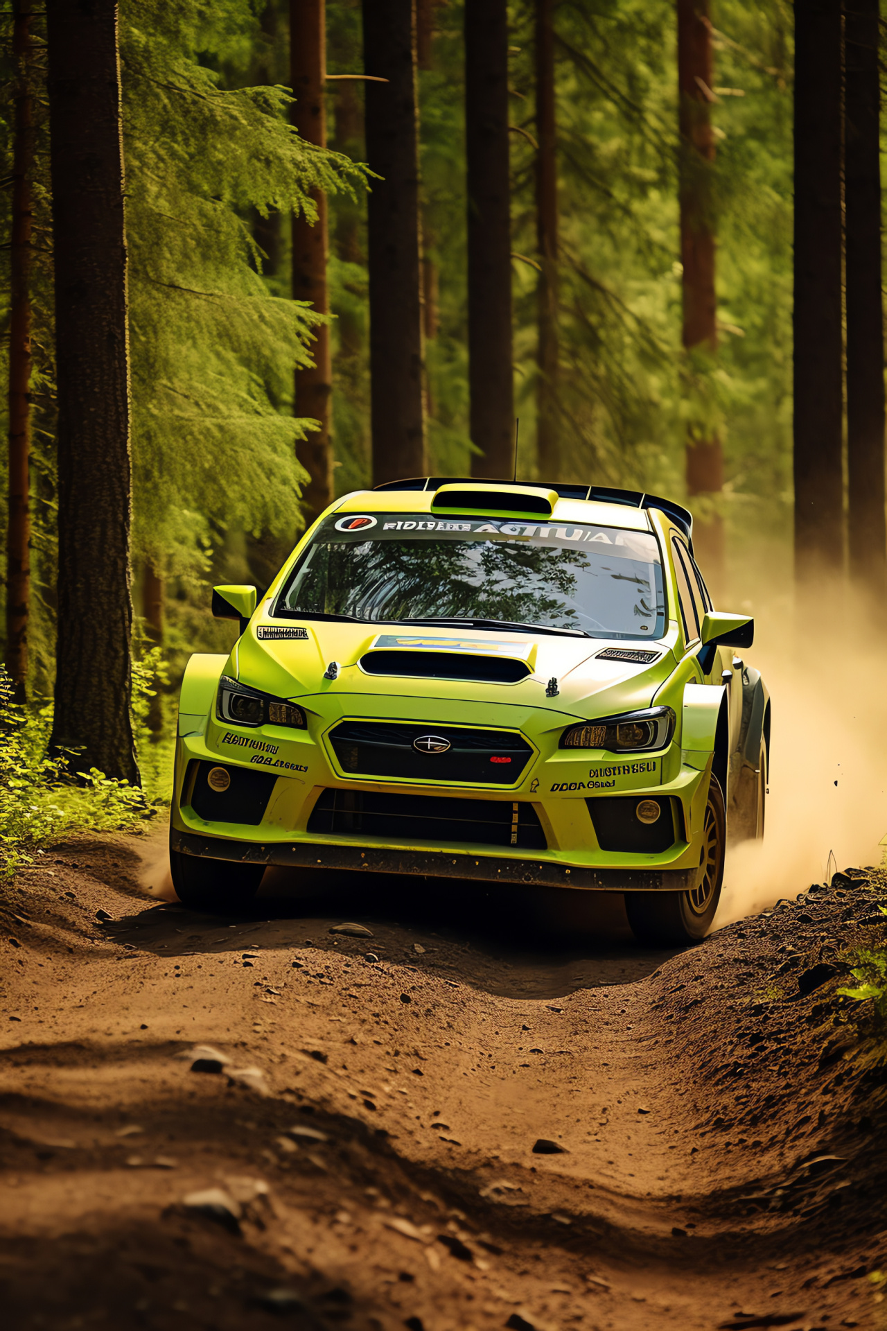 Rally car action, Finnish rally event, Gravel track racing, Rally car headlights, Speed in nature, HD Phone Wallpaper