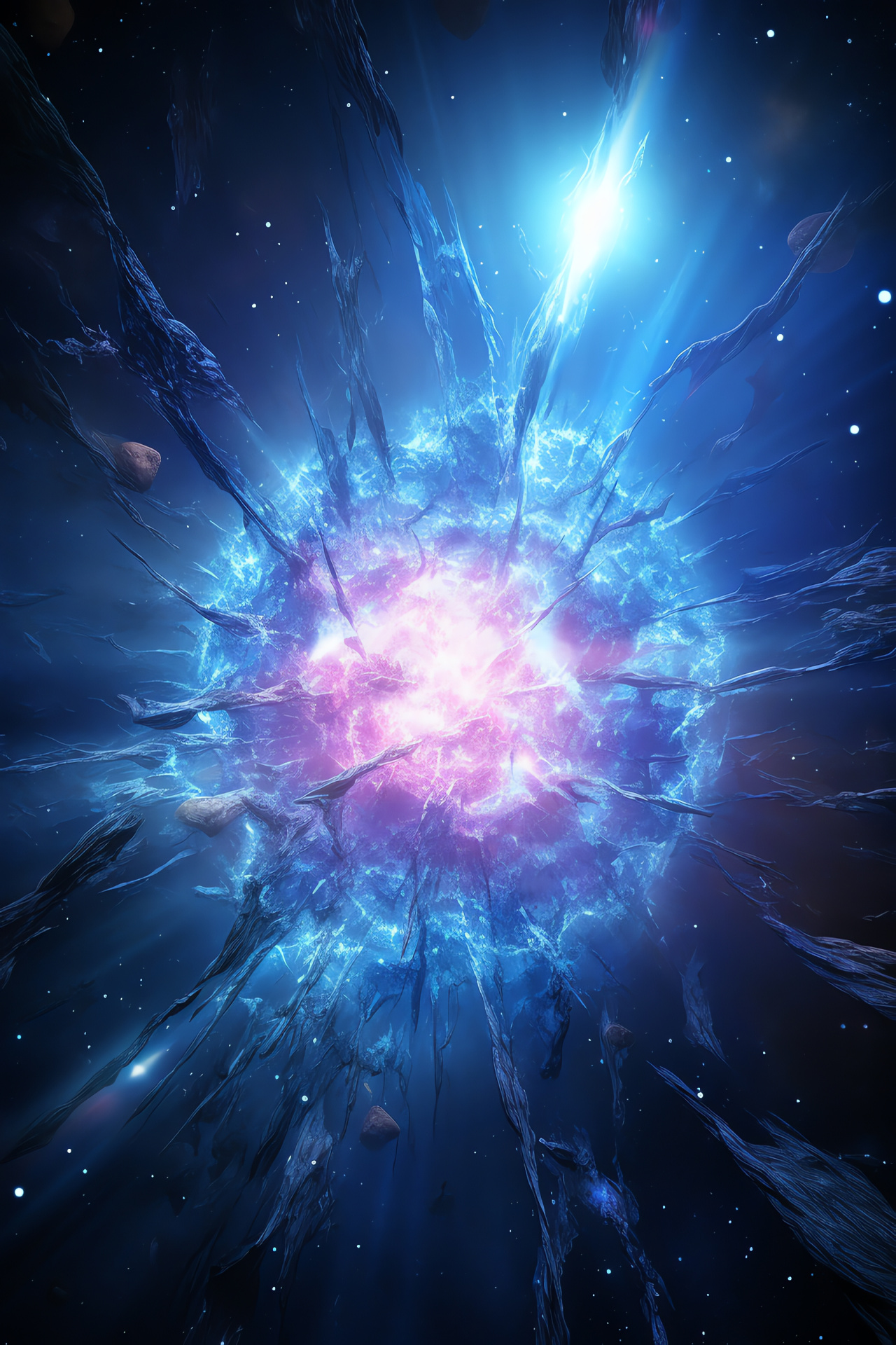 Supernova heritage, intense astral visuals, deep blue elegance, nebulosity radiance, HD Phone Image