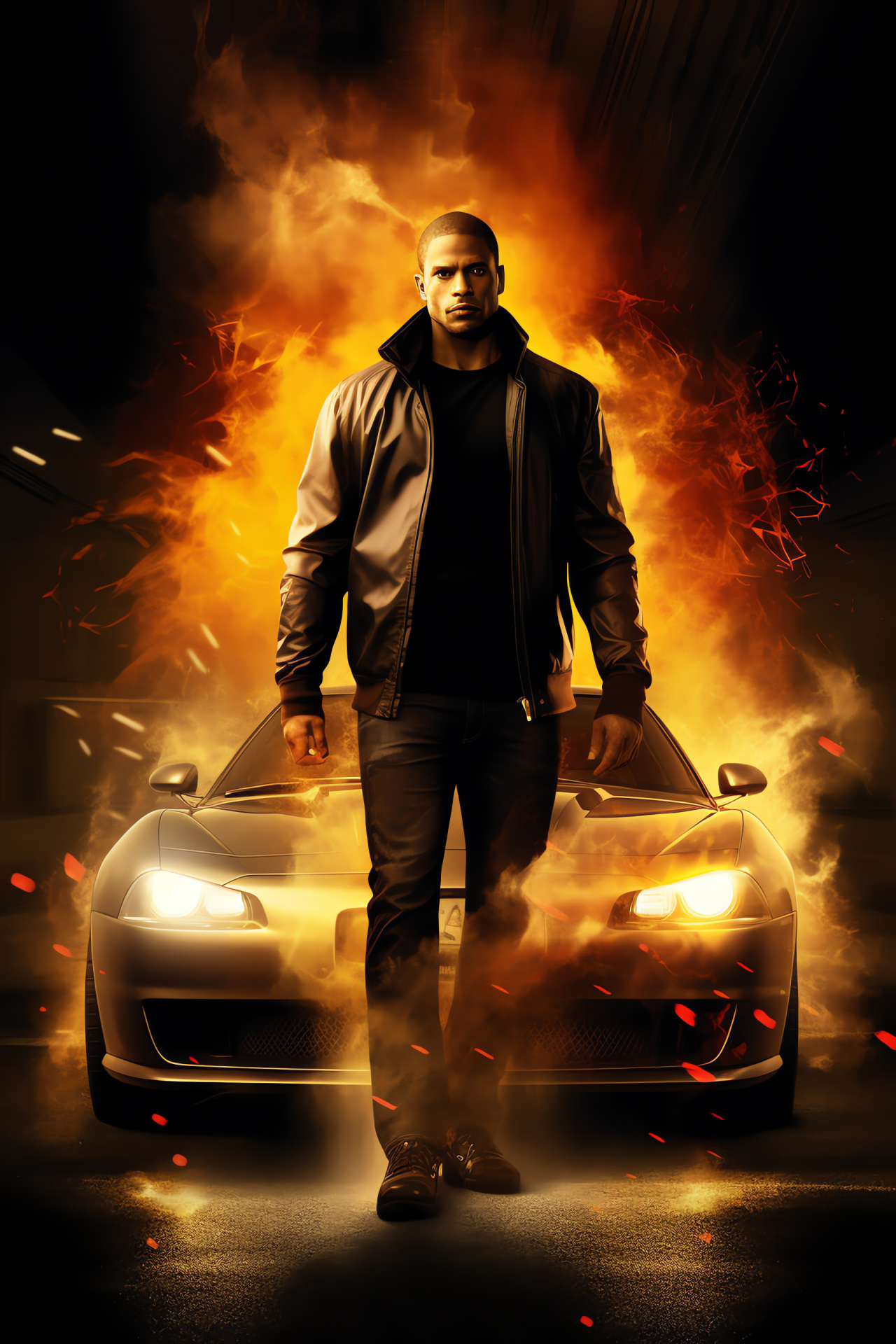 Racing game villain, Clarence Callahan game model, Tough opponent, Intense green gaze, Menace in game, HD Phone Wallpaper