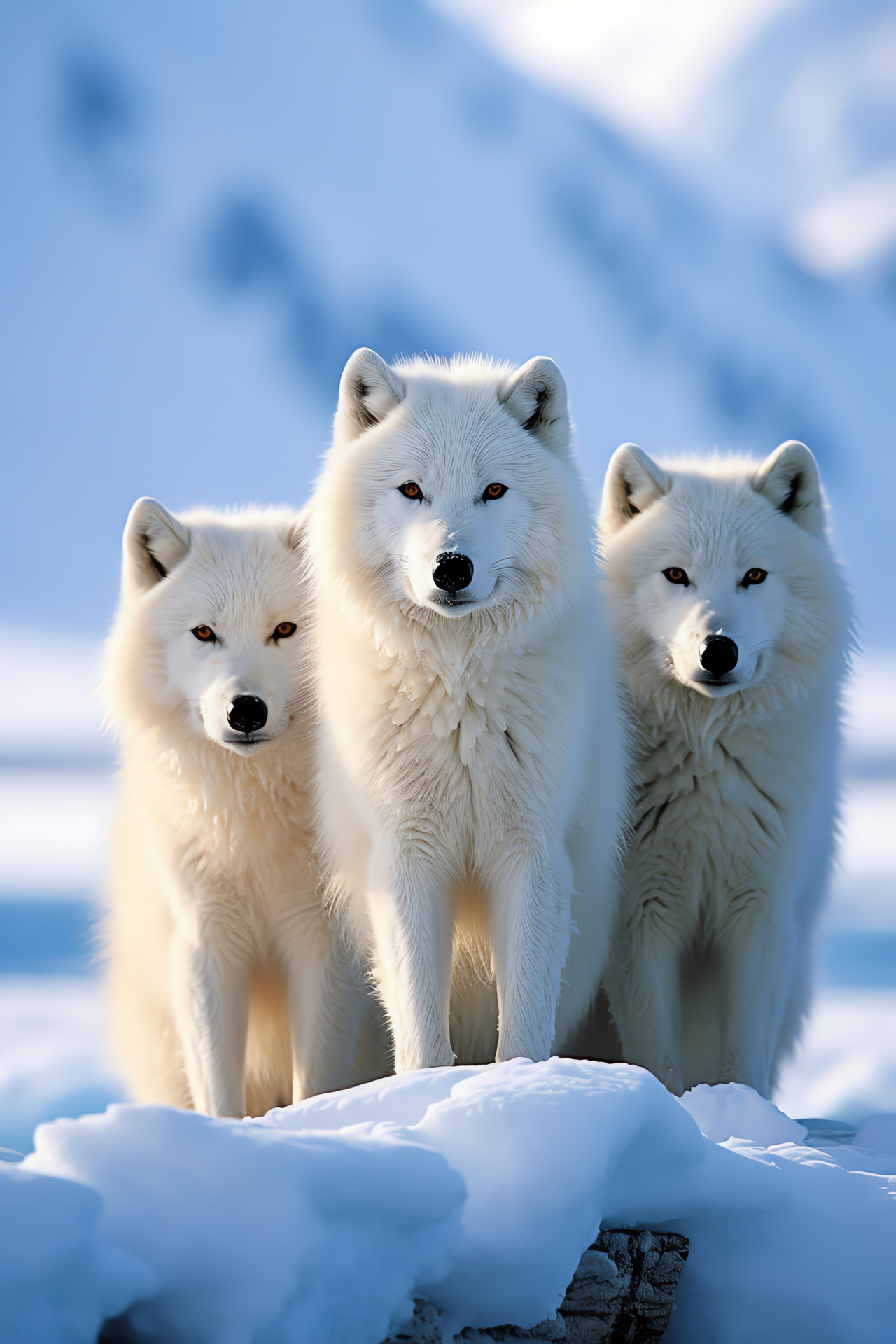 Arctic wolves, White wolf, Polar predator, Ice habitat, Canine, HD Phone Wallpaper