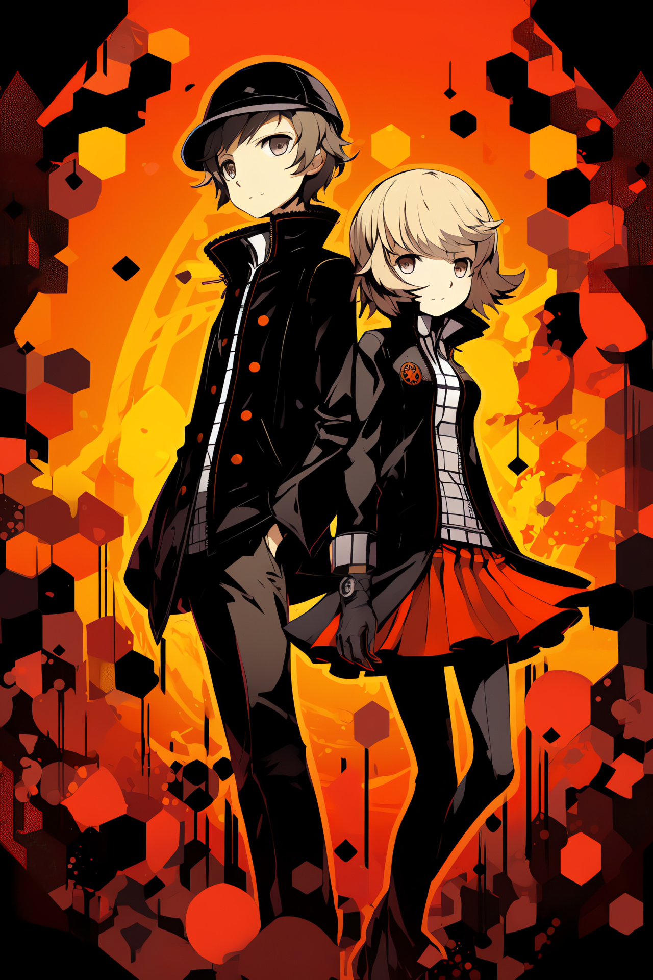 Persona Q focus, Heroic Mitsuru Kirijo, Akihiko Sanada strength, Protagonist features, Game environment interaction, HD Phone Wallpaper